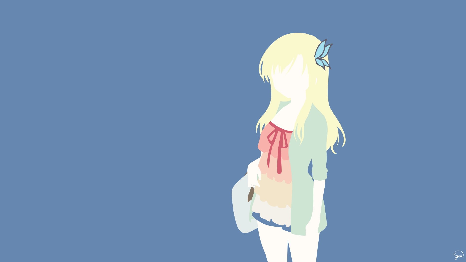 blue, sunlight, low angle view, three quarter length, art and craft, summer, human representation, nature, representation, Boku wa Tomodachi ga Sukunai, HD Wallpaper