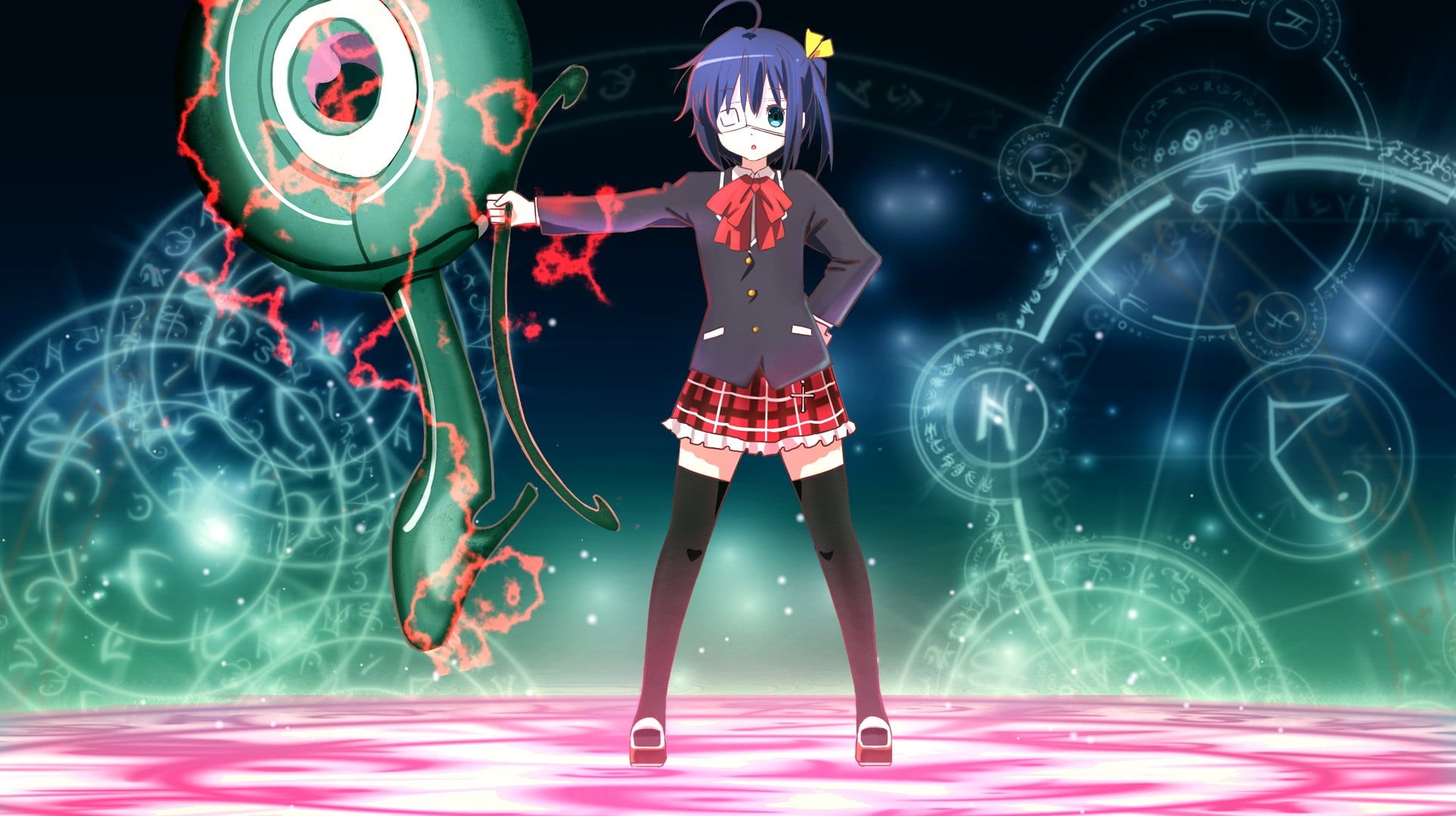 red, adult, people, character, representation, black, Takanashi Rikka, art and craft, suit, futuristic, human representation, technology, illuminated, pattern, HD Wallpaper