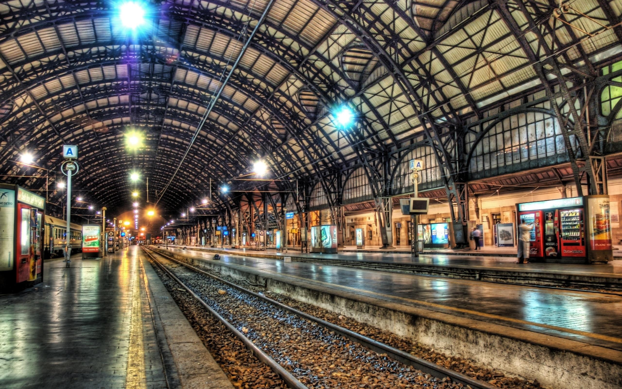 milan, station, train, railroad, italy, europe, 2K, 2560x1600, photography, HD Wallpaper