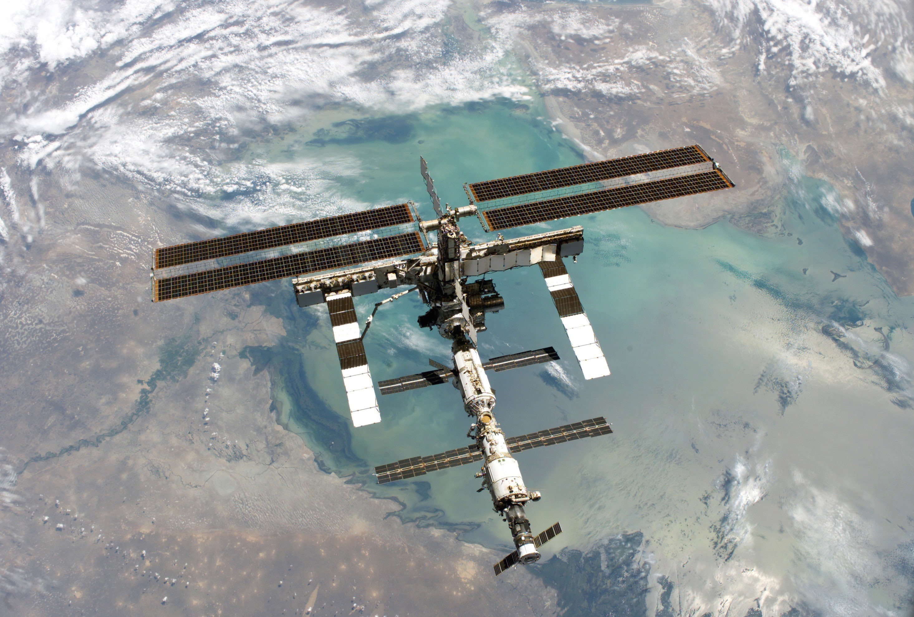 Earth, 2K, Orbit, Space Station, station, space, ISS, HD Wallpaper