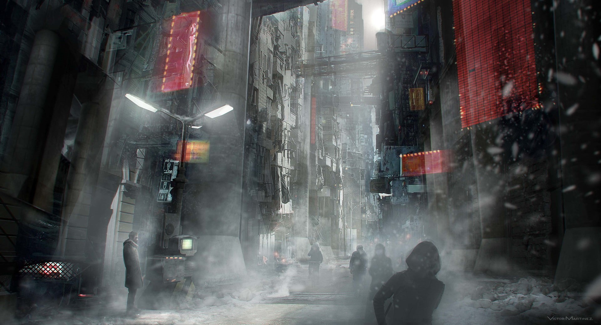 digital art, STREET, City, futuristic, 1080P, anime, 1920x1038 px, hd, art, fantasy art, digital, goddess, px, fantasy, ah, Futuristic City, martinez, HD Wallpaper