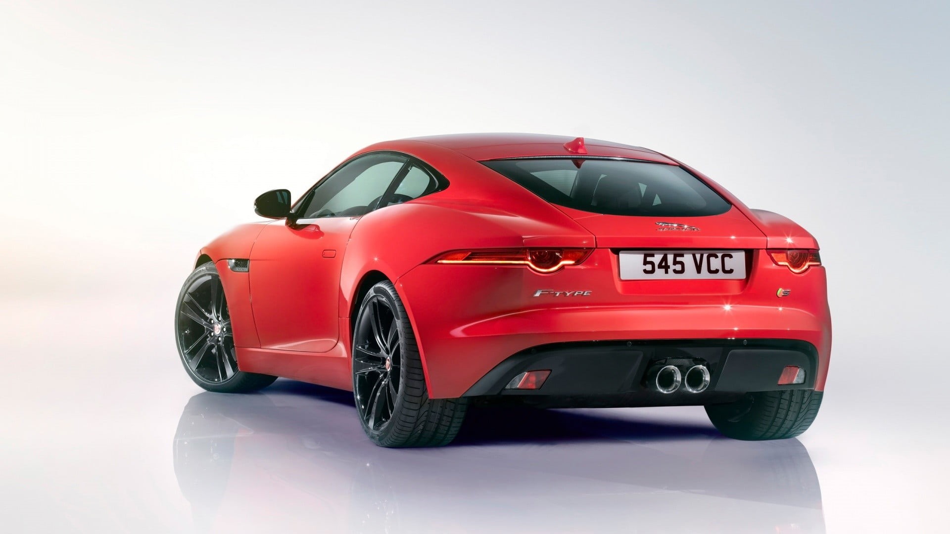 Jaguar F-Type Coupe, land vehicle, mode of transportation, communication, red cars, simple background, selective focus, number, close-up, Jaguar F-Type, HD Wallpaper