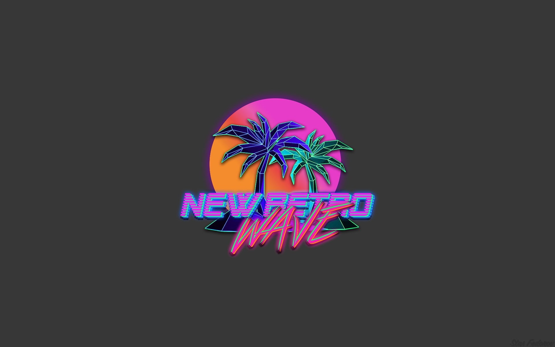 1980s, 1080P, synthwave, Typography, New Retro Wave, neon, Photoshop, HD Wallpaper