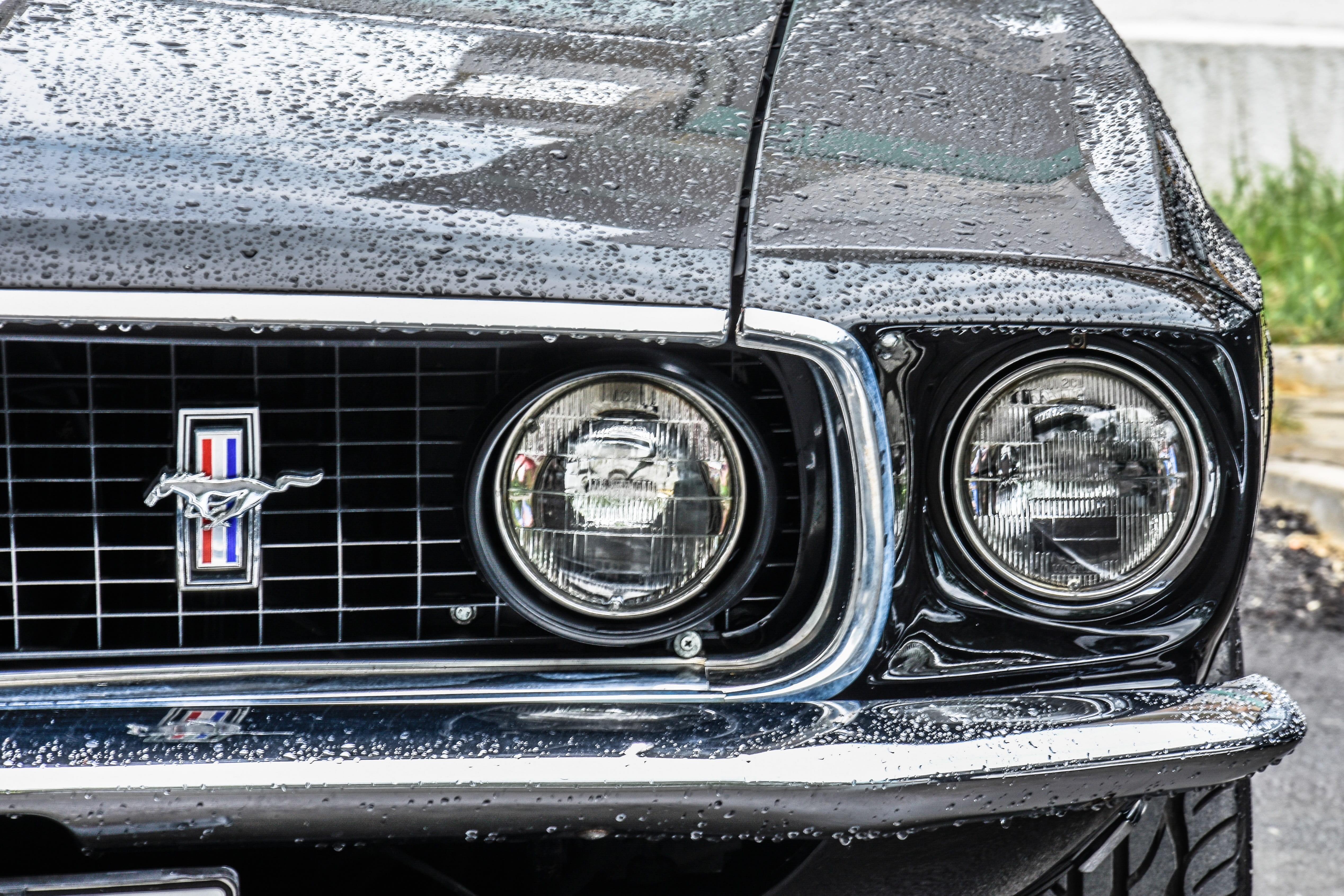 classic, Retro, number, Auto, muscle, retro styled, focus on foreground, daytime, lighting equipment, style, design, symbol, mode of transportation, vehicle, HD Wallpaper