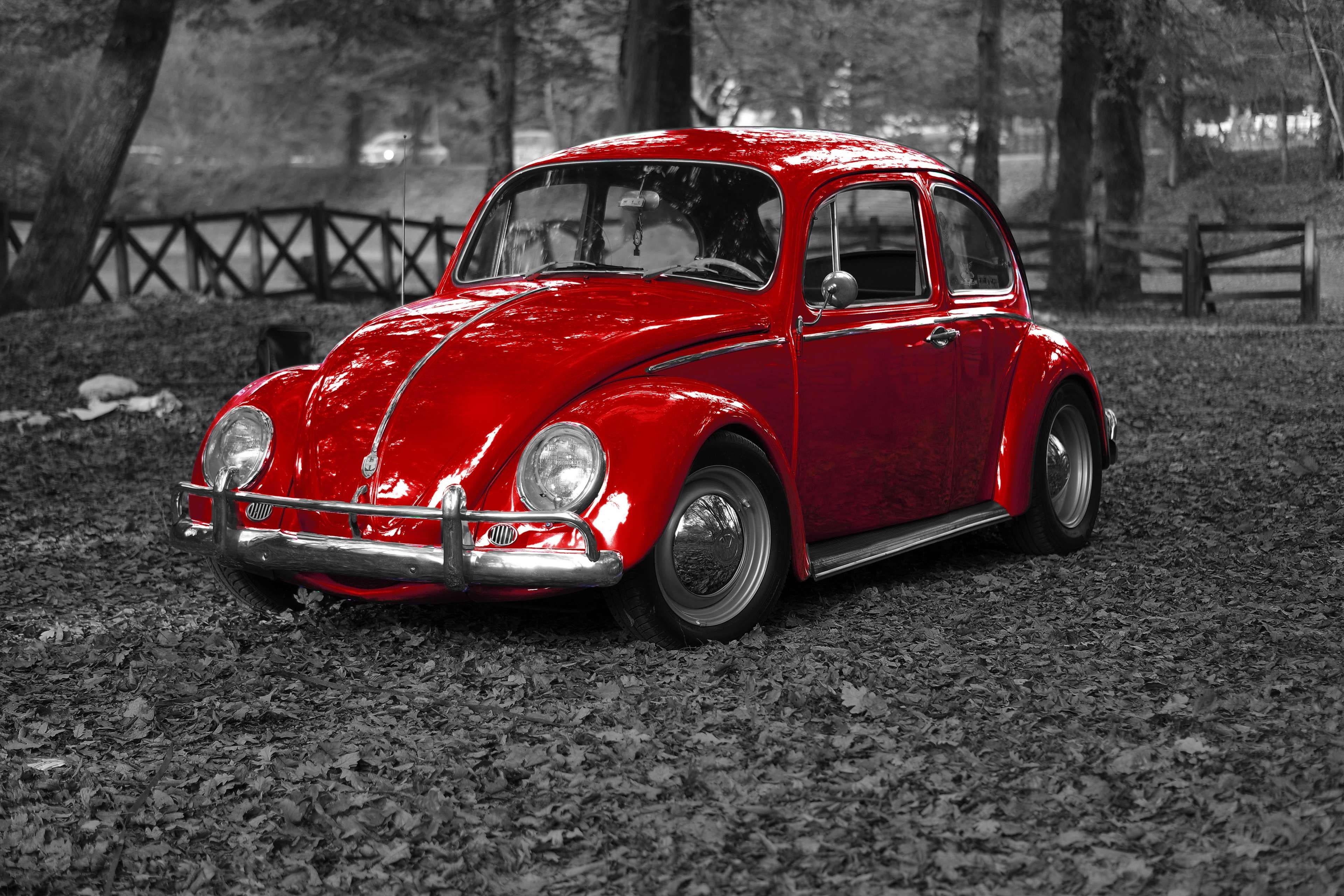 asphalt, miniskirt, vintage, mode of transportation, toy, race, motor vehicle, tire, wheel, vw, day, stationary, land vehicle, isolated color, road, focus on foreground, HD Wallpaper