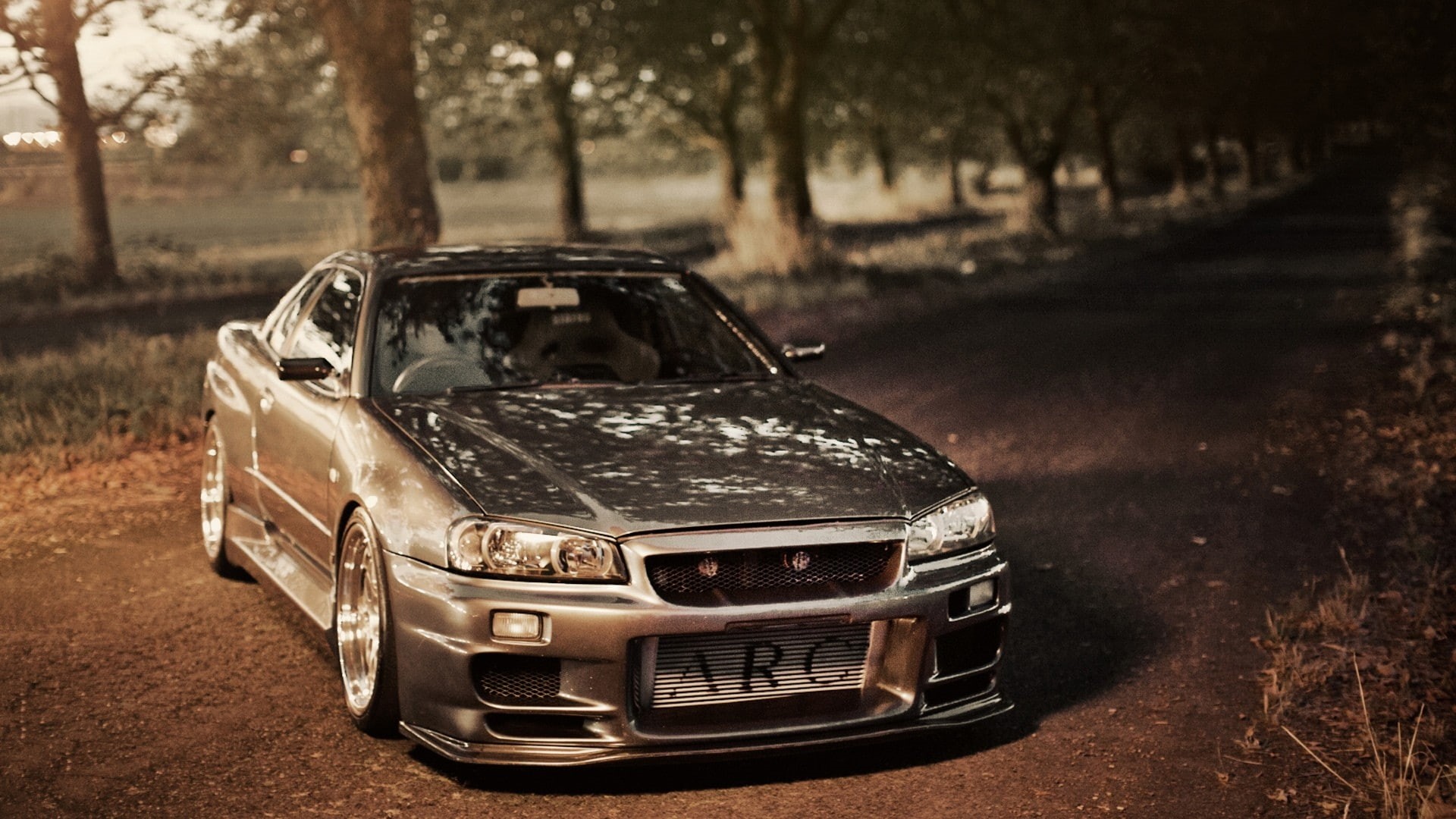 gtr, hd, art, Trees, 1080P, r, cars, nissan, x, vehicles, skyline, HD Wallpaper
