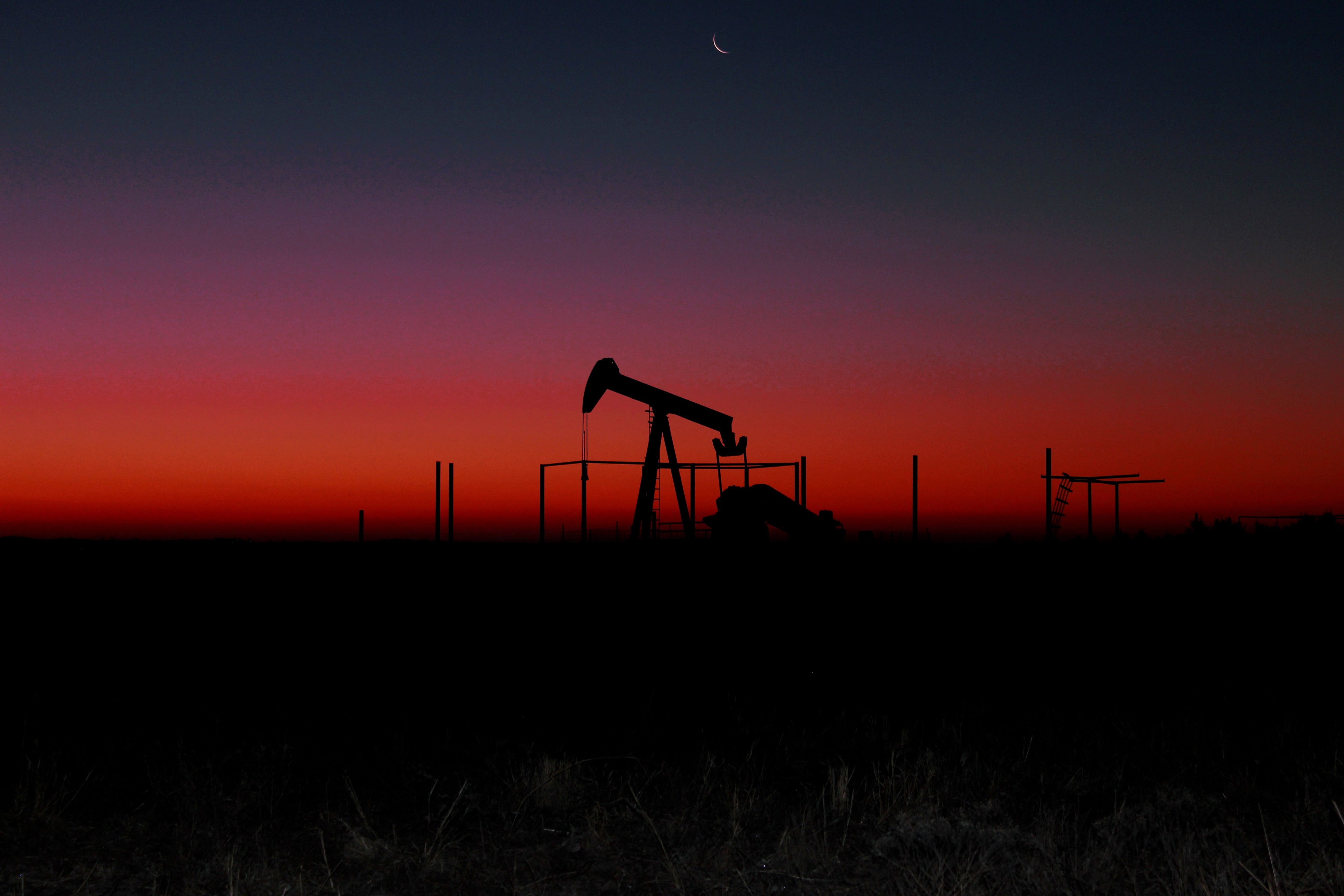 crude, fossil fuel, sunset, nature, crude oil, sky, silhouette, fuel, resource, landscape, power, industry, oil pump, energy, environmental issues, black gold, HD Wallpaper