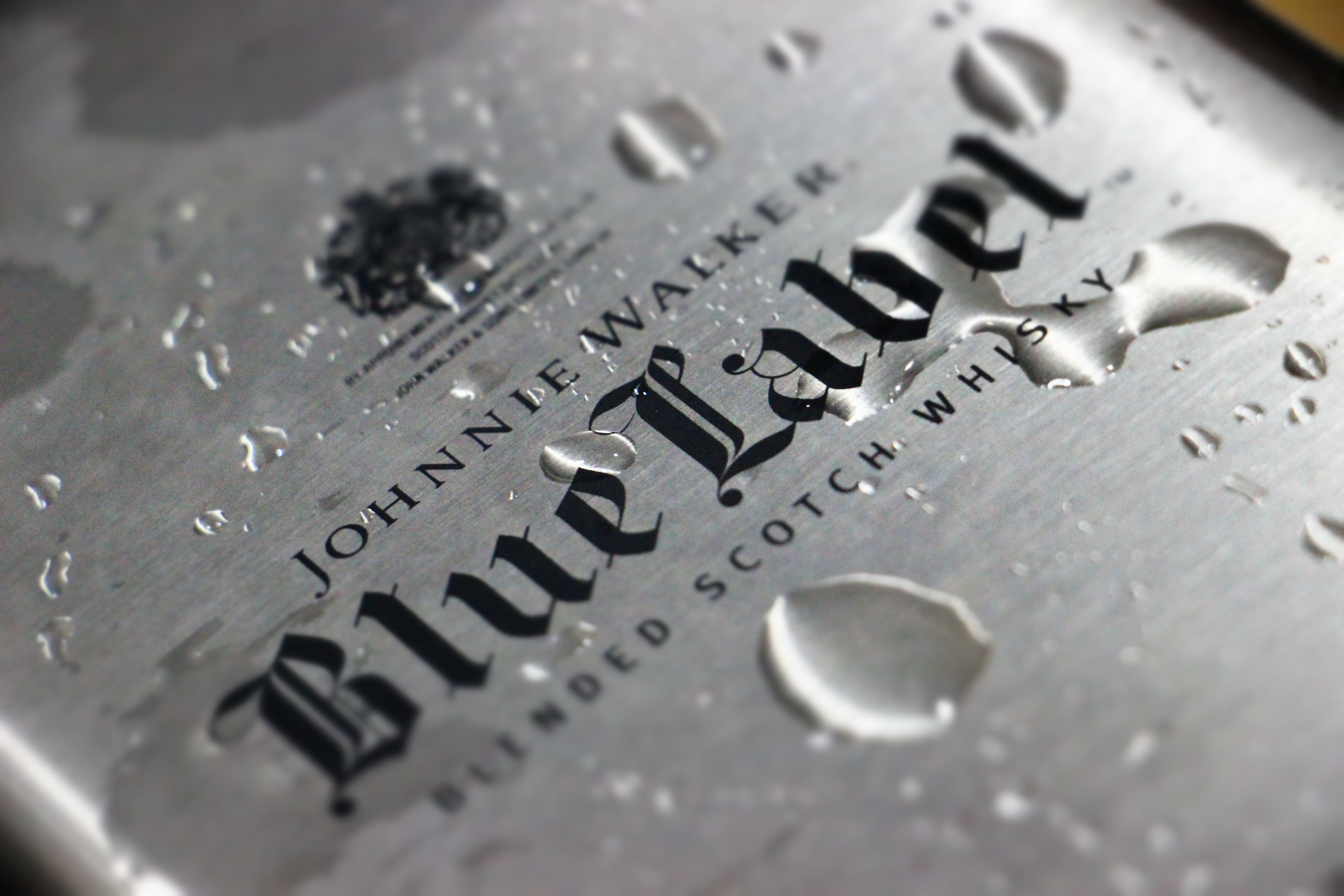 close-up, walker, alcohol, arts culture and entertainment, blue, text, script, whiskey, silver colored, selective focus, the quantity of alcohol, filled, HD Wallpaper