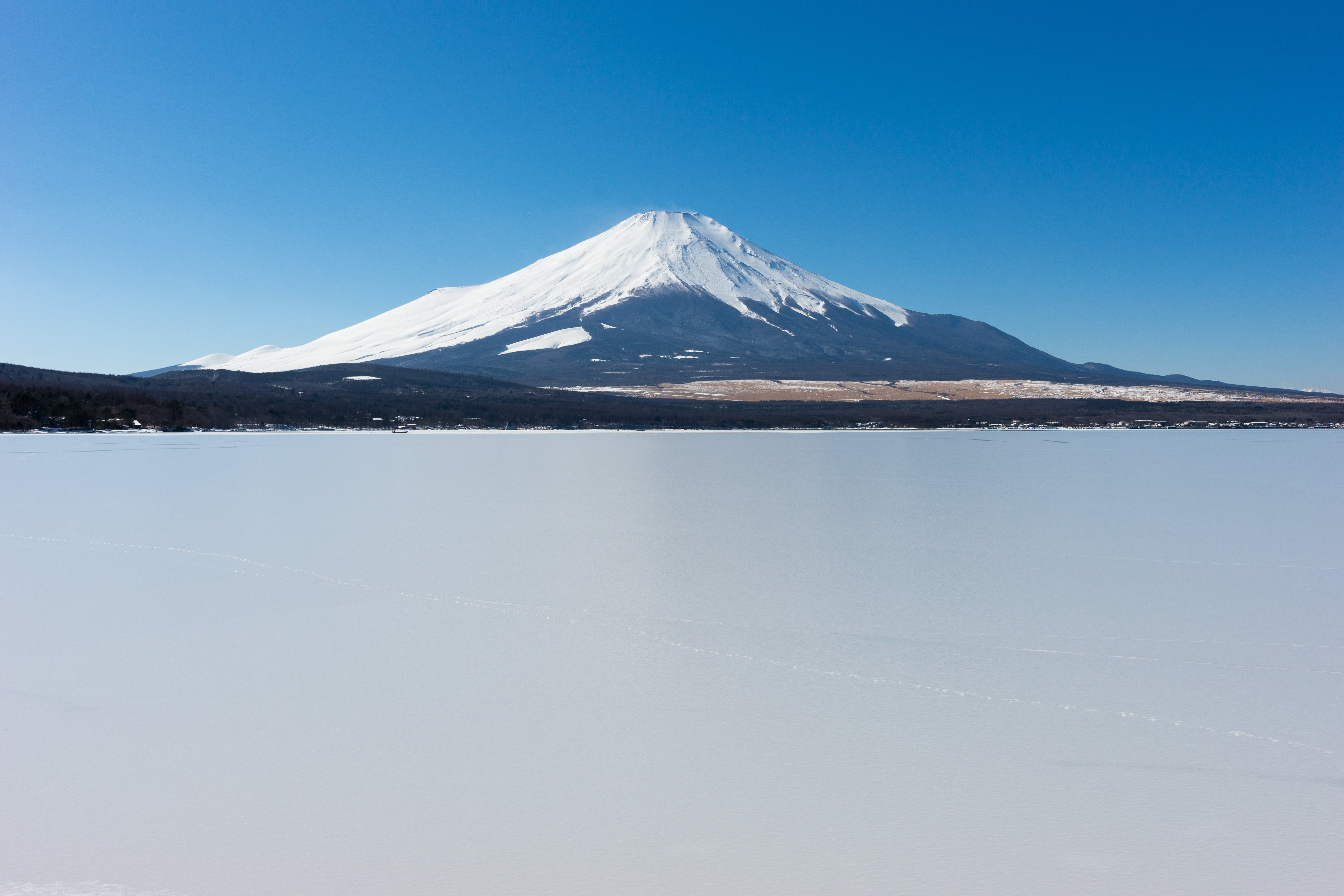 mountain  Lake, 風景, 日本, A-mount, 5K, SLT-A99V, scenics, SAL2470Z, nature, filled, Sony  α99, Vario-Sonnar, lakes, landscape, T* 24, 70mm, mt Fuji, winter, HD Wallpaper