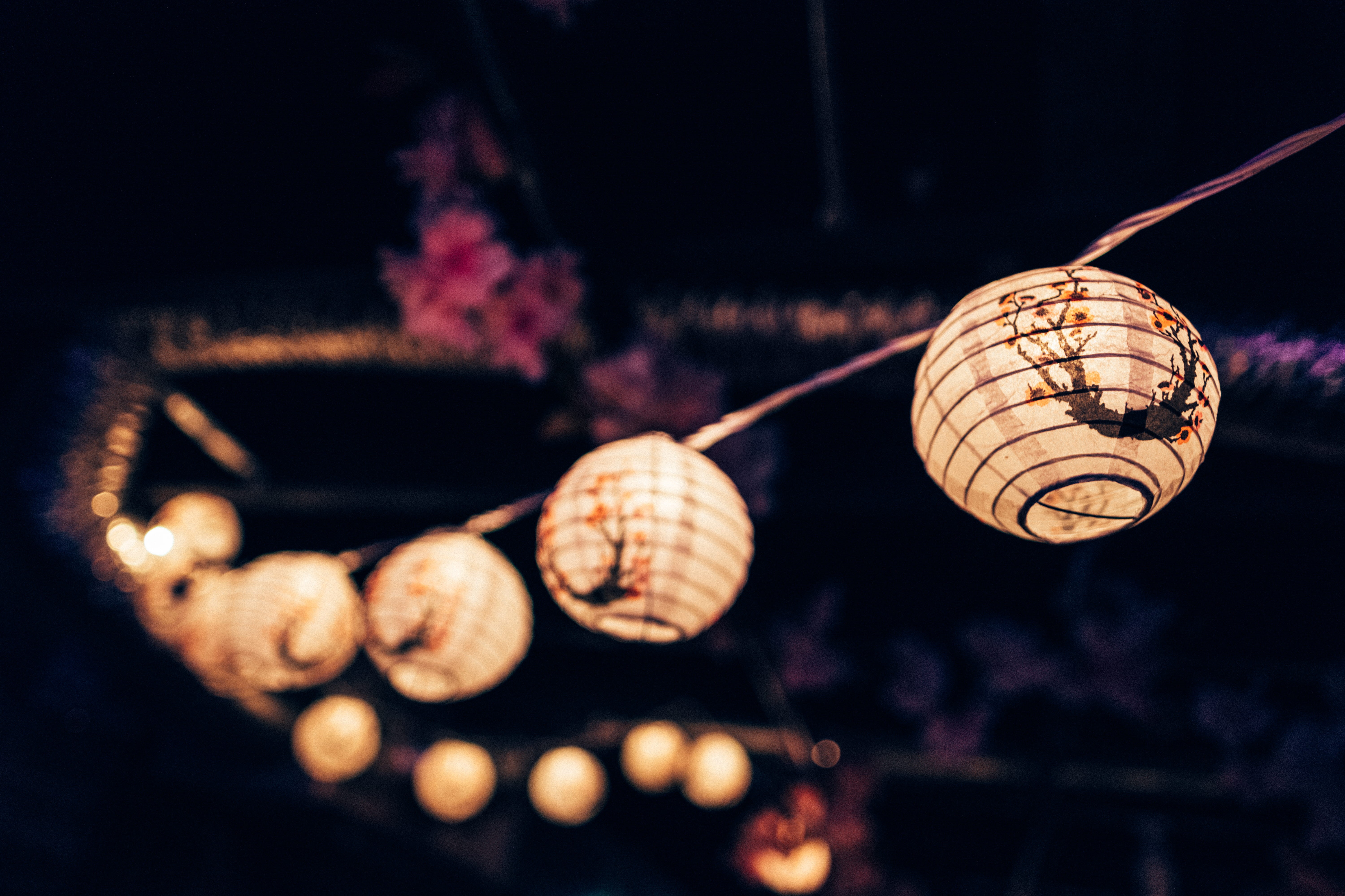 japanese, electric Lamp, evening, omaha, hanging, benson, japan, no People, night, cultures, celebration, kaitei, light, decoration, bar, bulb, speak easy, HD Wallpaper