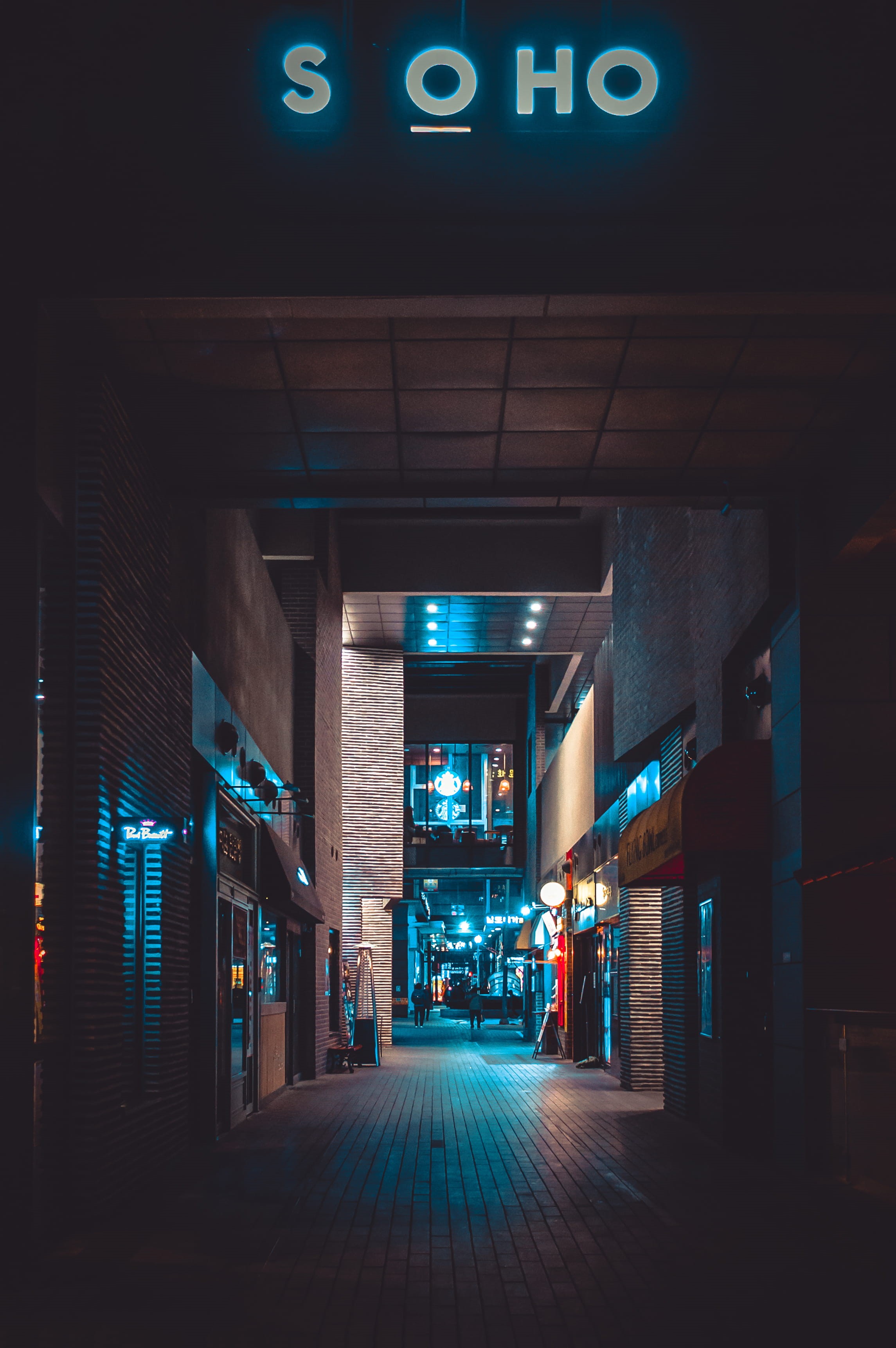 light, sign, no people, lighting equipment, city, built structure, direction, street, background, signage, western script, soho, night city, south korea, Phone HD Wallpaper