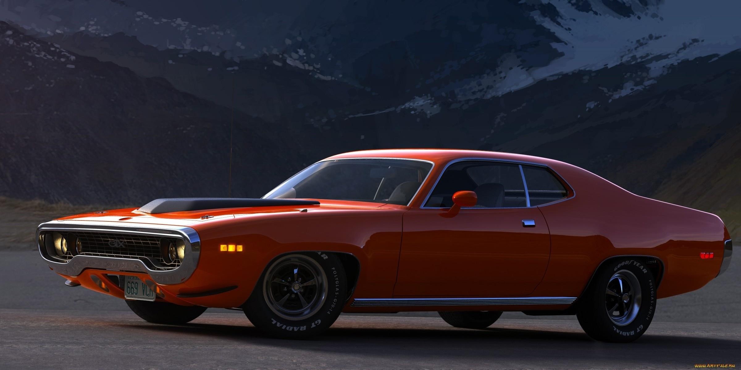 cars, plymouth, car, red, 1971, 1080P, muscle, HD Wallpaper