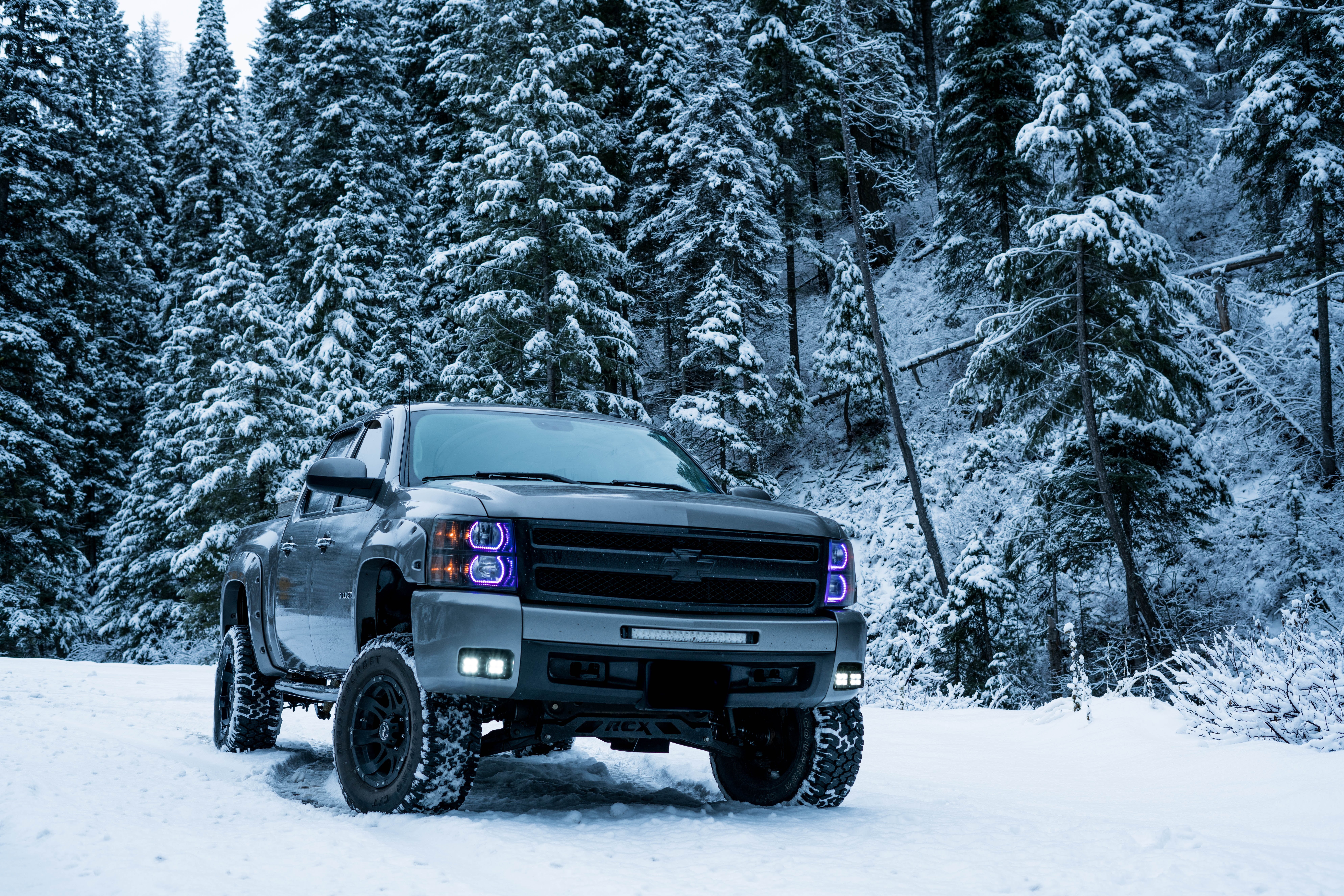 suv, landscape, silverado, pickup, white color, driving, chevrolet, mode of transportation, snowing, off-Road Vehicle, white, weather, frost, covering, HD Wallpaper
