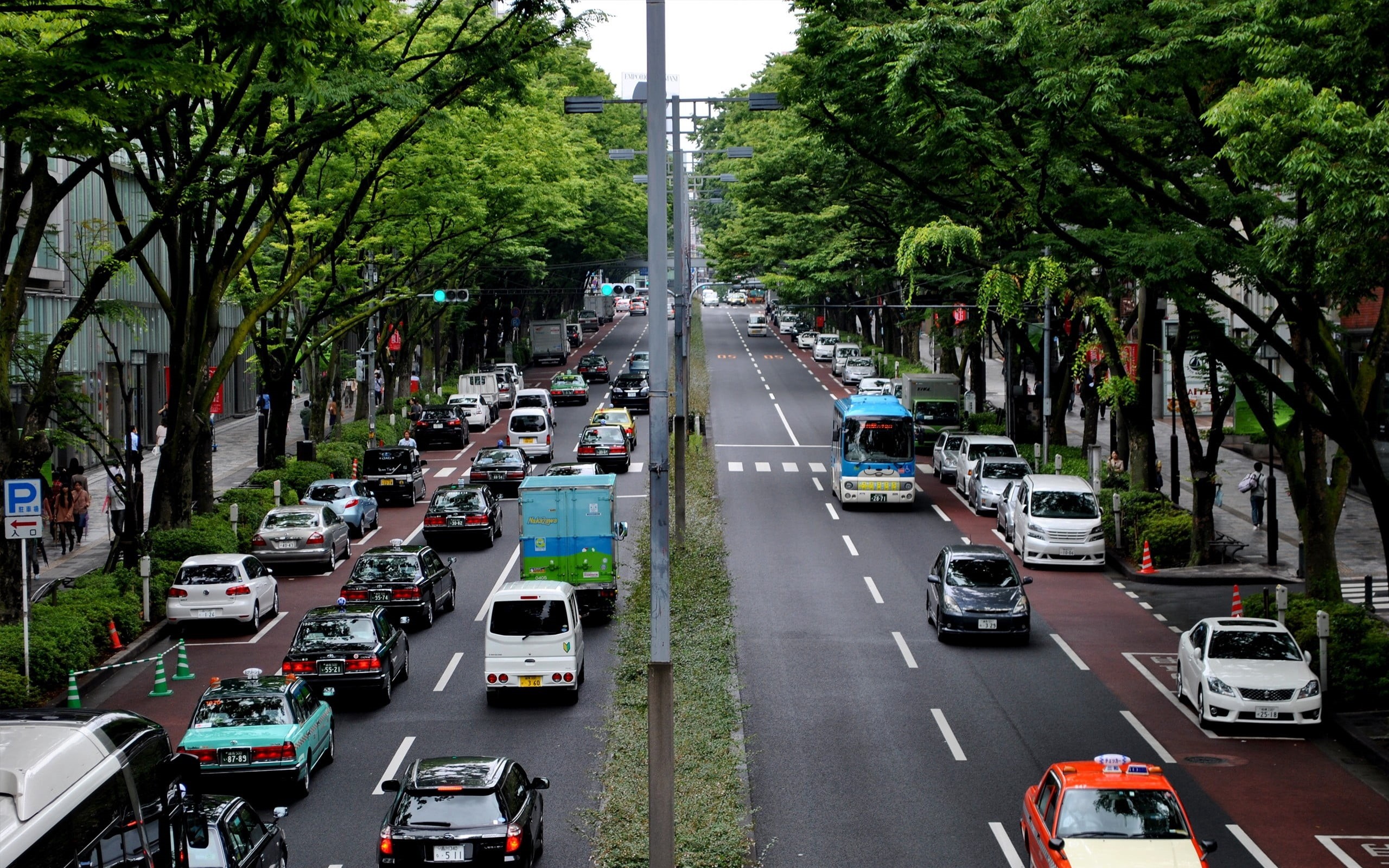 mode of transportation, traffic Jam, road, land Vehicle, japan, transportation, city Life, driving, the way forward, tree, motor vehicle, city, cityscape, HD Wallpaper