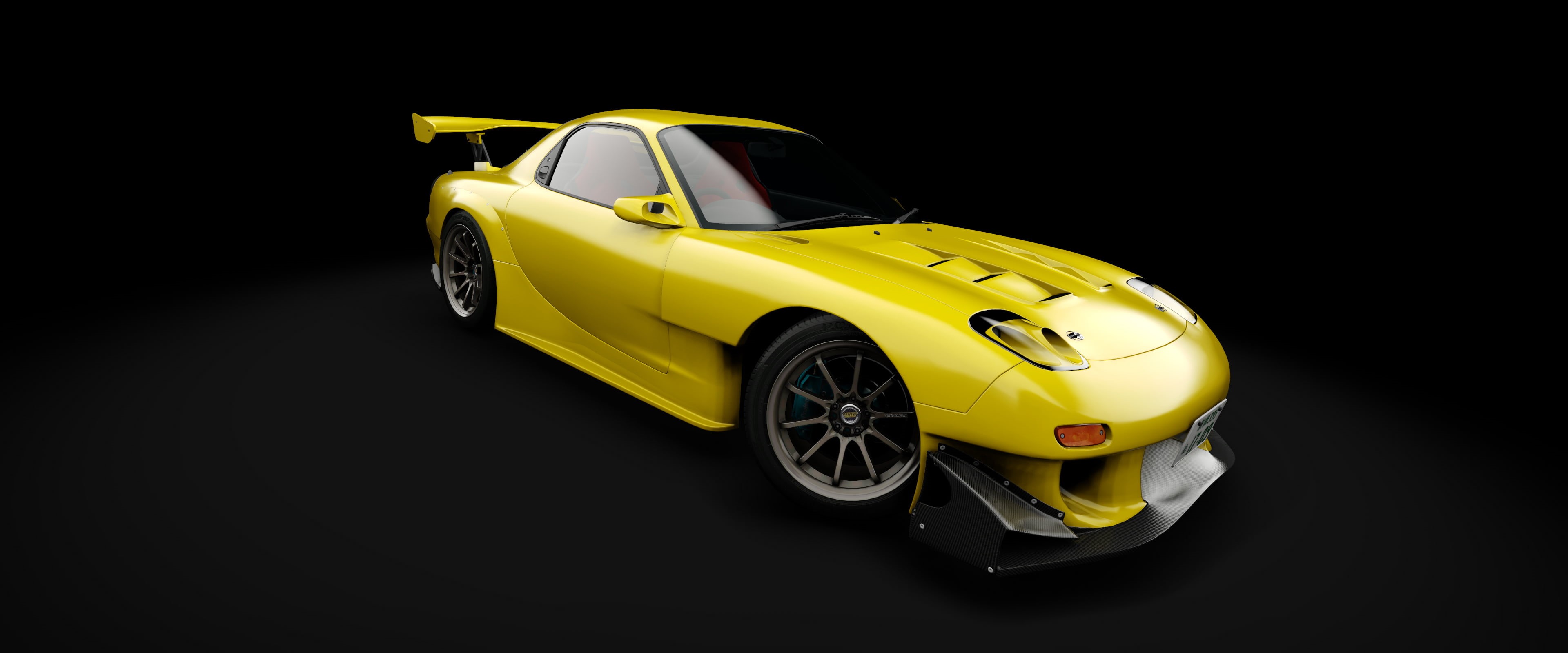 Initial D, vehicle front, Keisuke Takahashi, car, Japanese cars, FD3S, 4K, Assetto Corsa, Rx-7, automotive, Mazda, Japan, HD Wallpaper