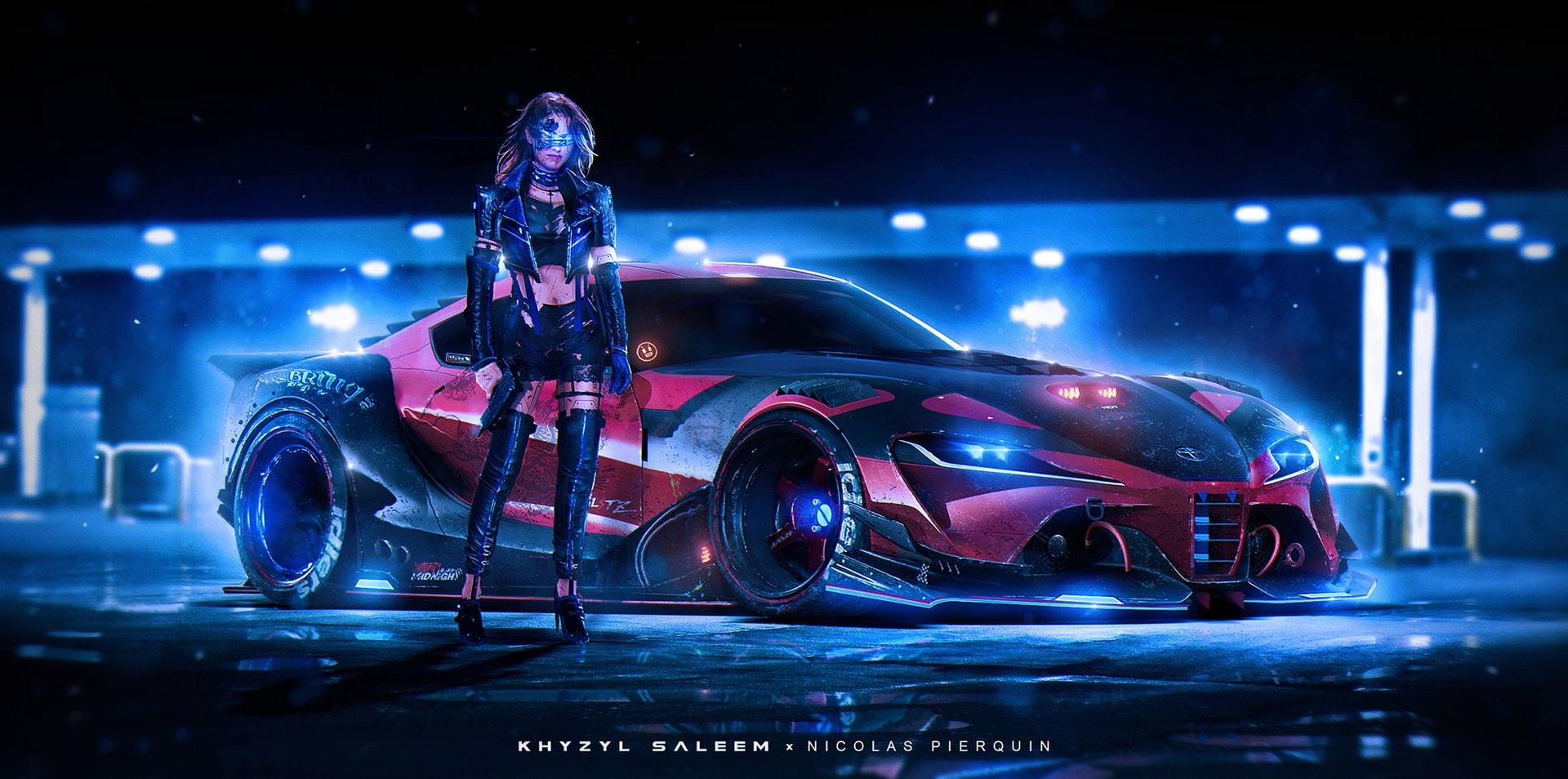 Khyzyl Saleem, car, 1080P, Toyota FT-1, cyberpunk, HD Wallpaper