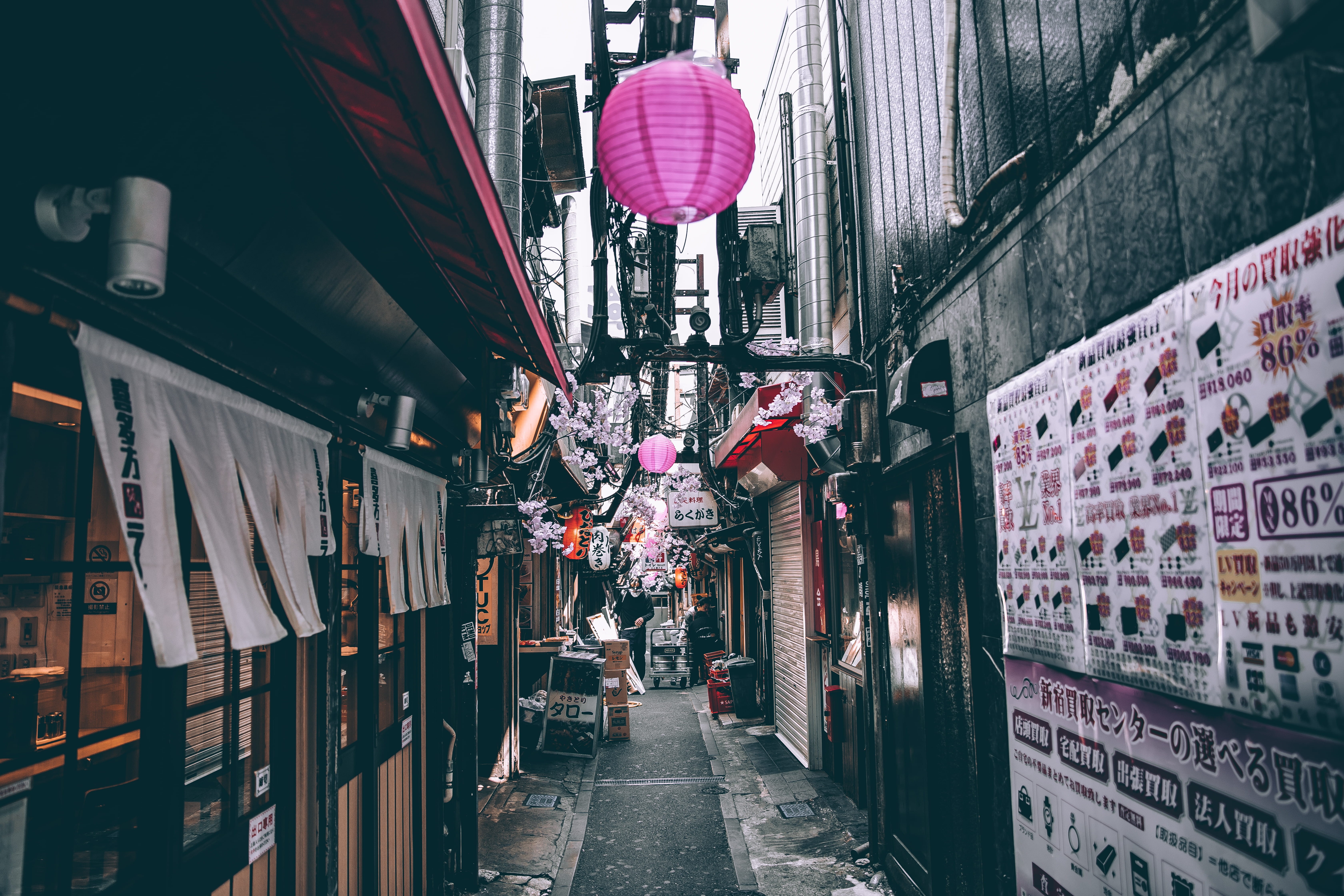 outdoors, shop, urban, building, lanterns, lighting equipment, paper lantern, city, adult, people, lifestyles, women, asium, communication, architecture, HD Wallpaper