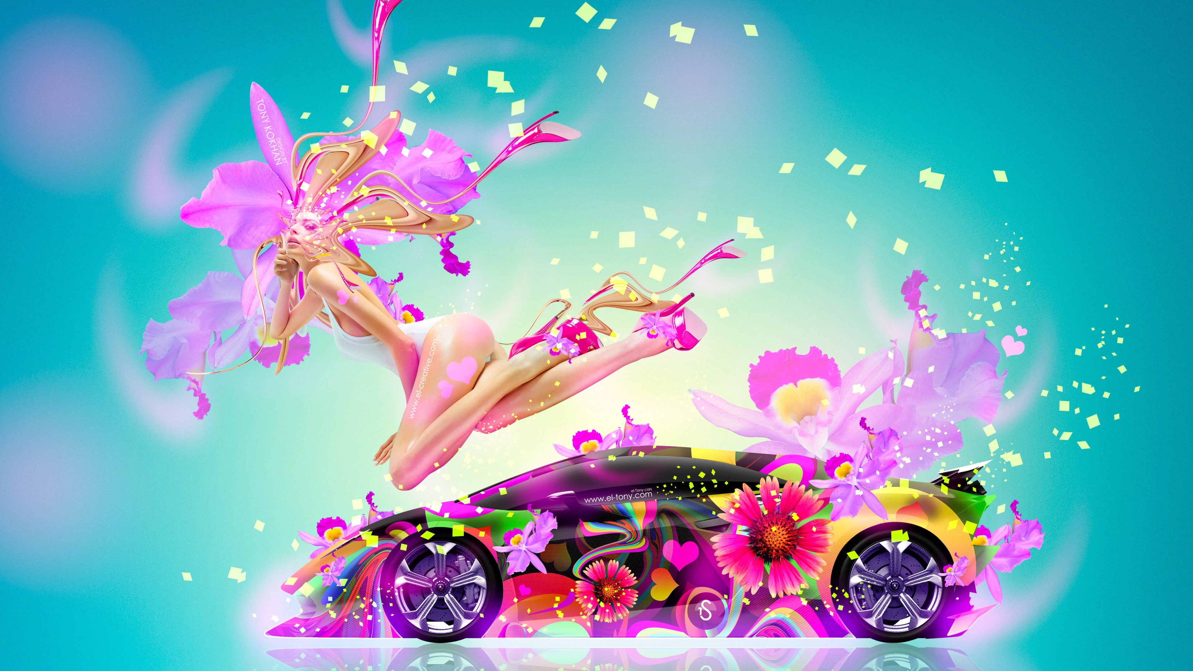 4K, Tony Kokhan, Colorful, Lamborghini, Super Car, HD Wallpaper