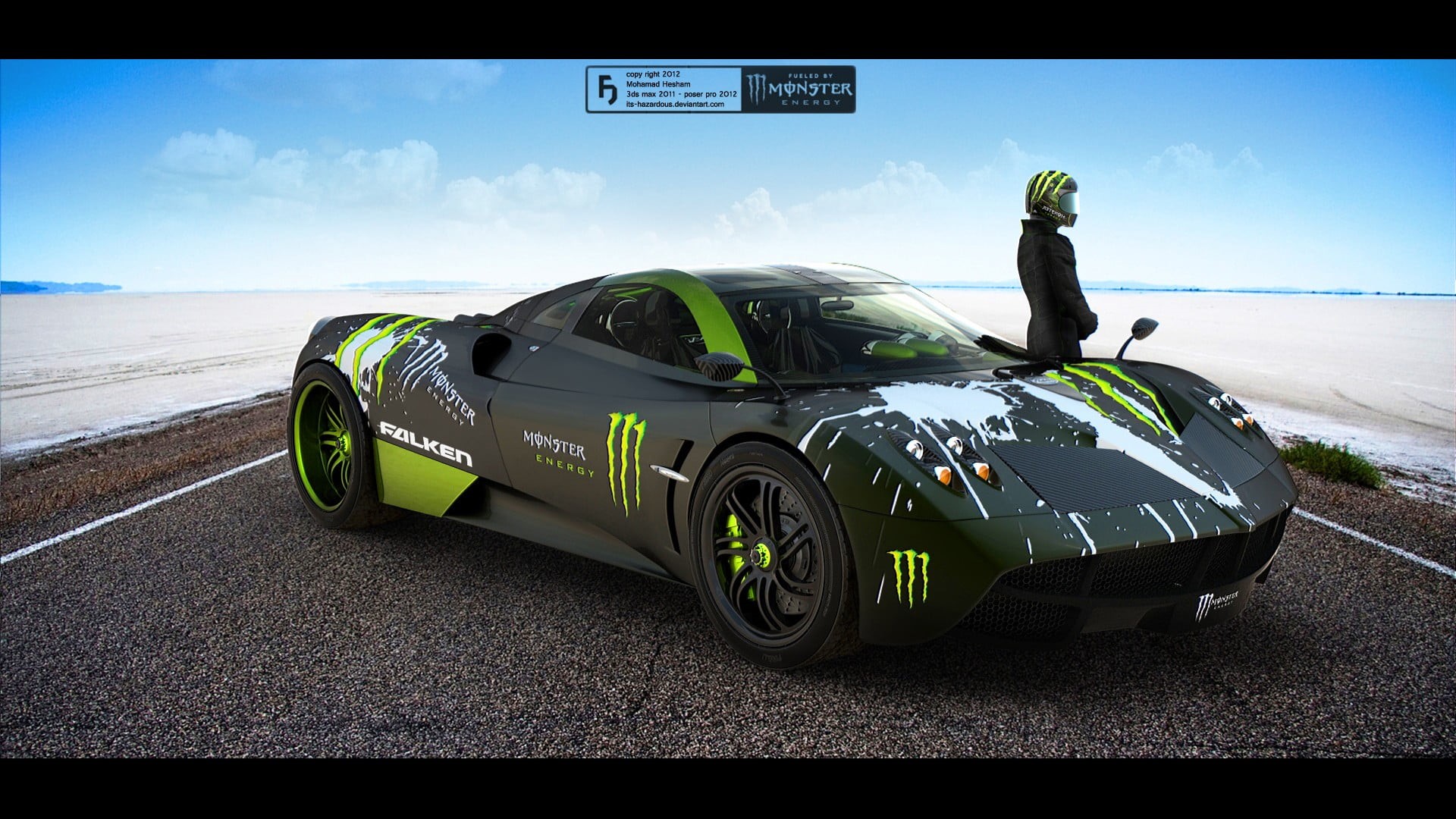 sport, day, cloud - sky, vehicle, racecar, 1080P, car, outdoors, text, sky, car accident, mode of transportation, road, land vehicle, sports race, black, HD Wallpaper
