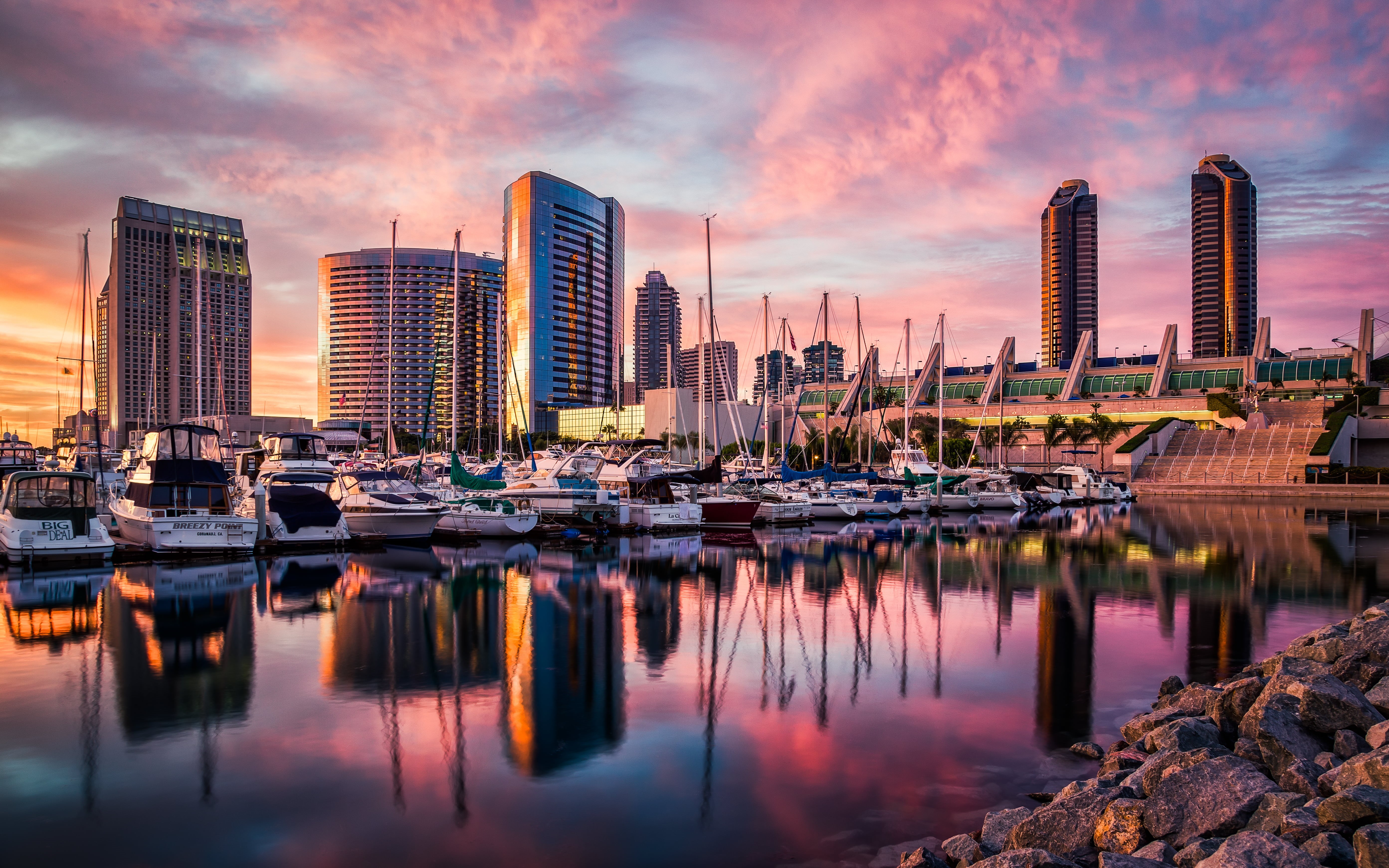 city, night, convention center, Marina, hotel, urban Skyline, Highrise, white, hour, nautical Vessel, Dusk, hdr, dock, architecture, Boat, urban Scene, HD Wallpaper