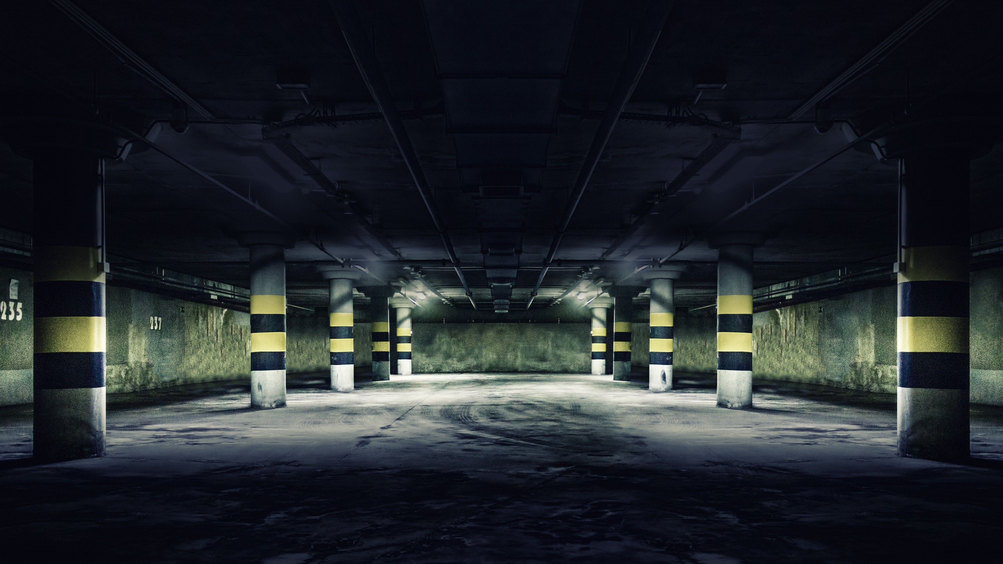 the way forward, direction, parking garage, 2K, built structure, underneath, bridge, road, transportation, the wine cellar, concrete, building, dark, ceiling, HD Wallpaper