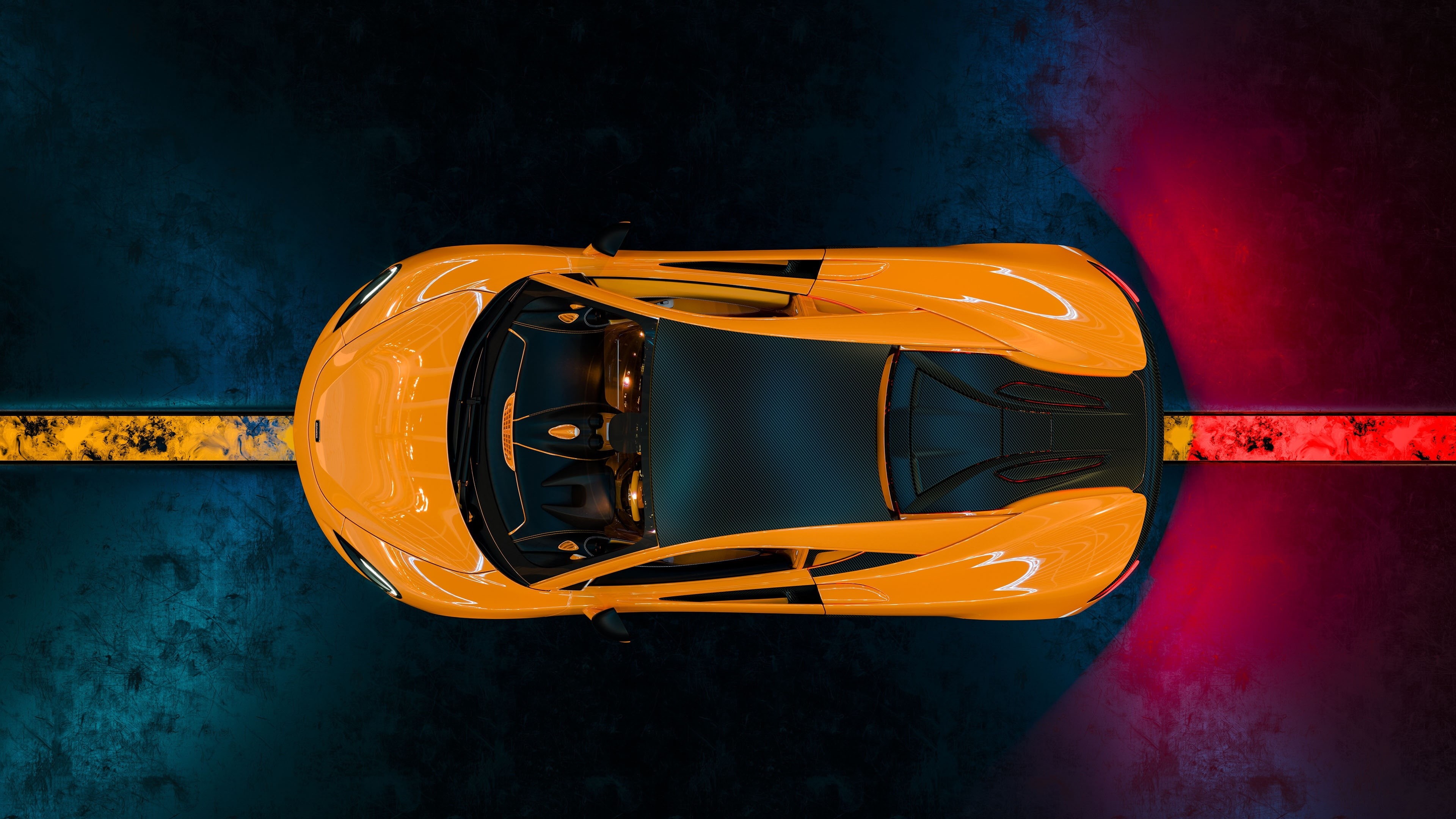 car, mclaren 570s, mclaren, yellow, dream car, 4K, orange, supercar, sport car, vehicle, light, automotive design, HD Wallpaper