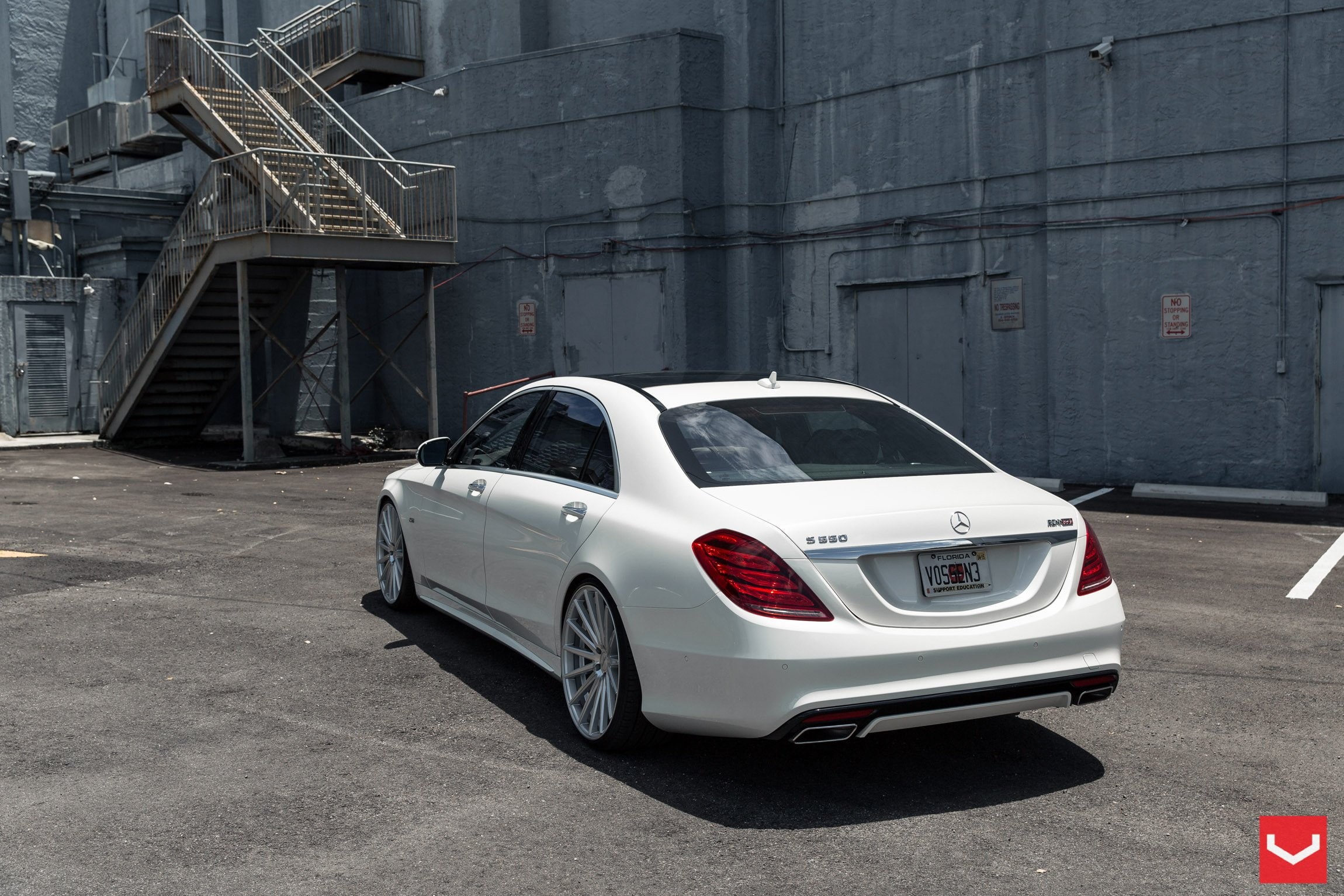 mercedes, white, tuning, s550, vossen, 1080P, wheels, HD Wallpaper