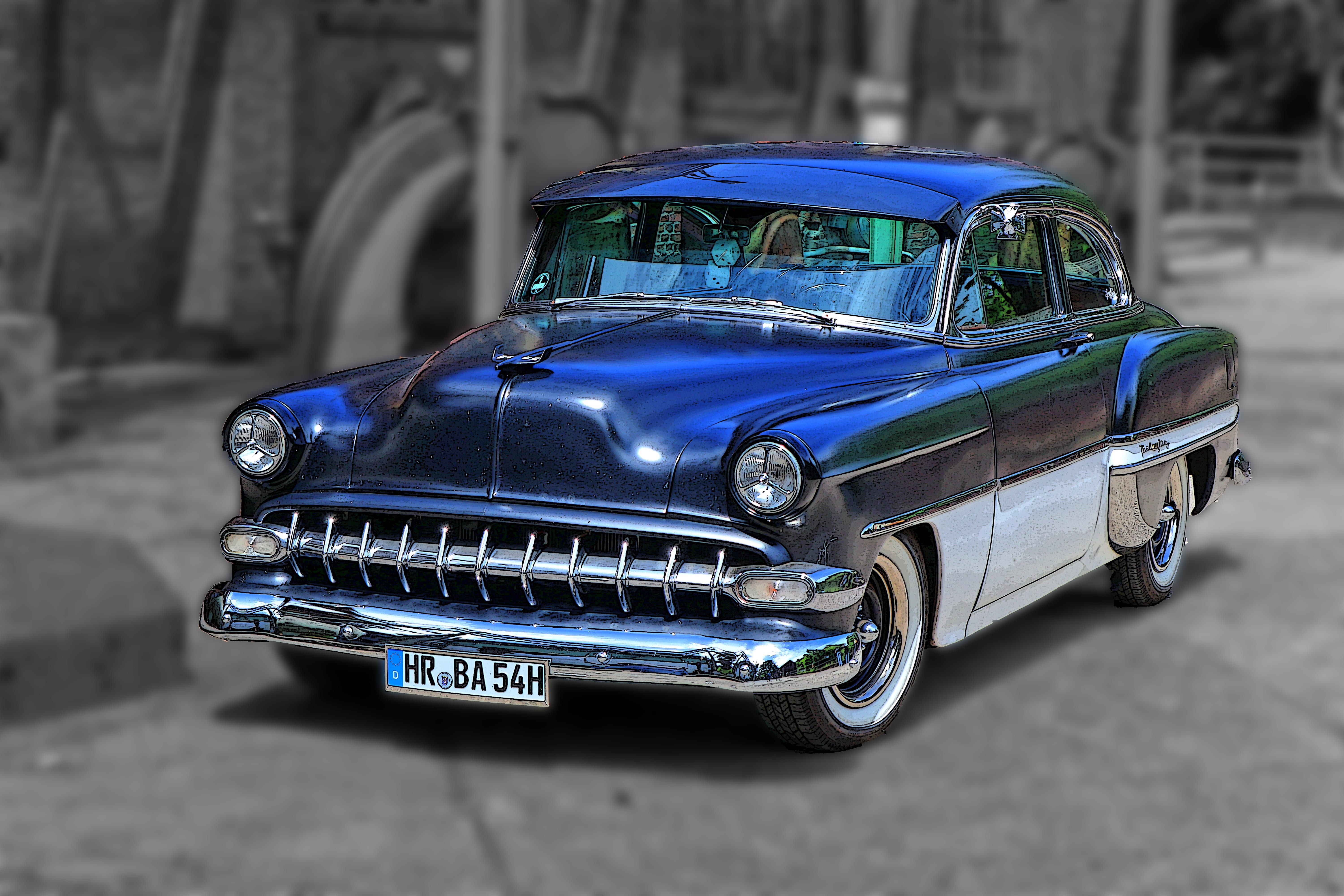 silver colored, city, stationary, focus on foreground, color, vintage car automobile, luxury, car, chrome, selective, classic, retro, mode of transportation, HD Wallpaper