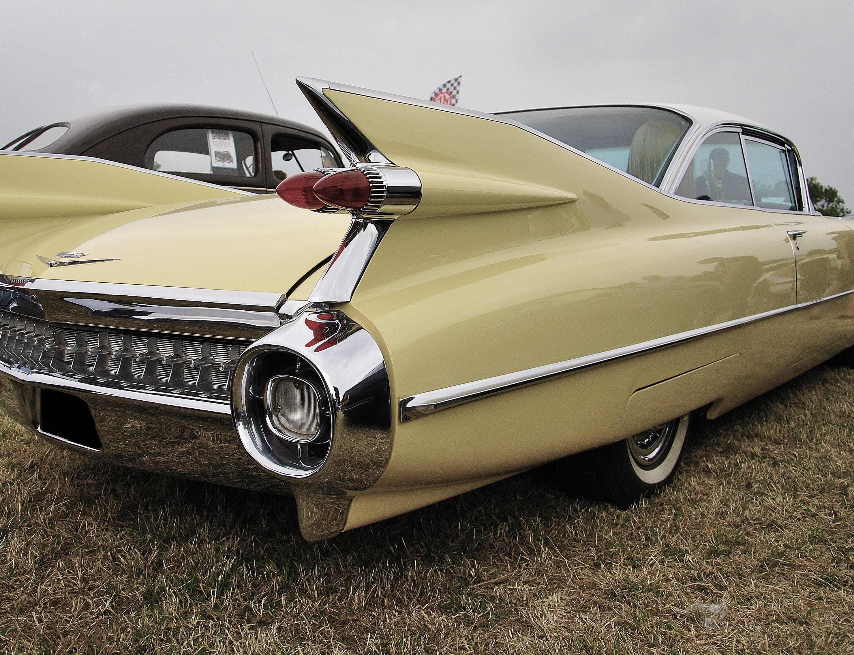 style, classic, outdoors, Vintage, transport, chrome, grass, motor vehicle, design, no people, old-fashioned, luxury, antique, nature, 2K, mode of transportation, HD Wallpaper