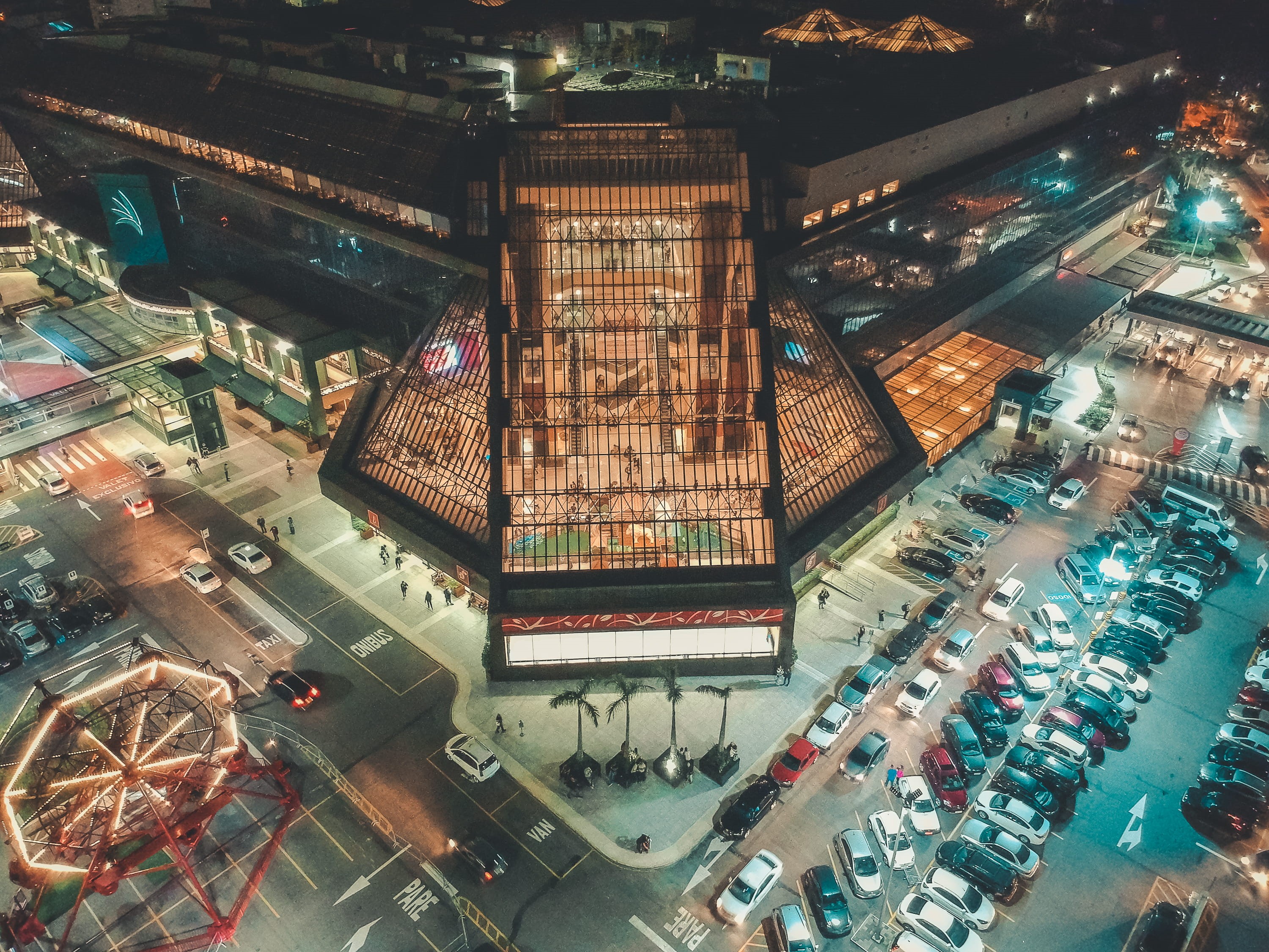 lot, high Angle View, transportation, urban Scene, glow, travel, travel Destinations, downtown District, night, built Structure, outdoors, river, cityscape, HD Wallpaper