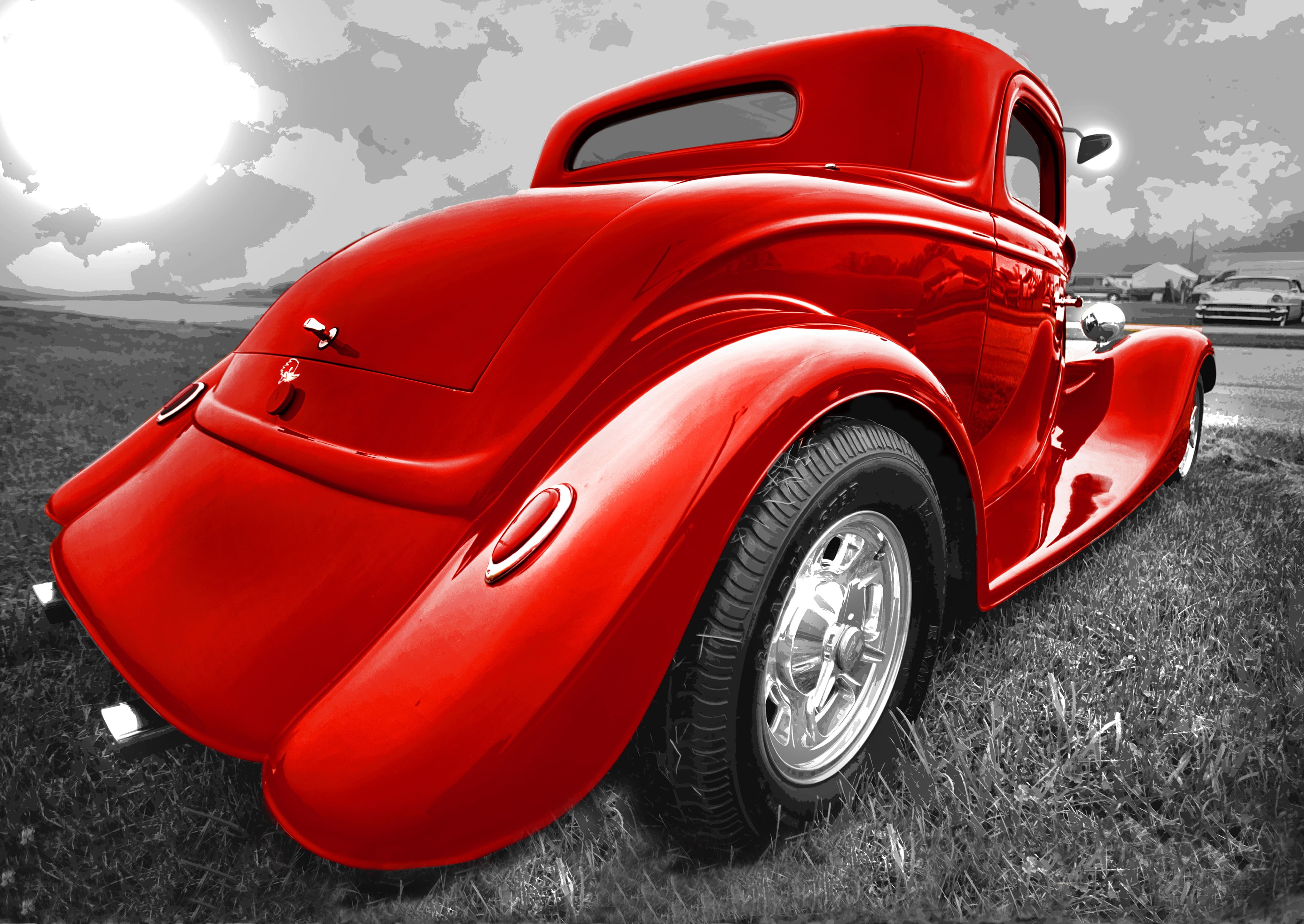 automobile, tire, motor vehicle, old, vintage, sports car, grass, retro Styled, mode of transportation, chrome, auto, convertible, silver colored, land Vehicle, HD Wallpaper
