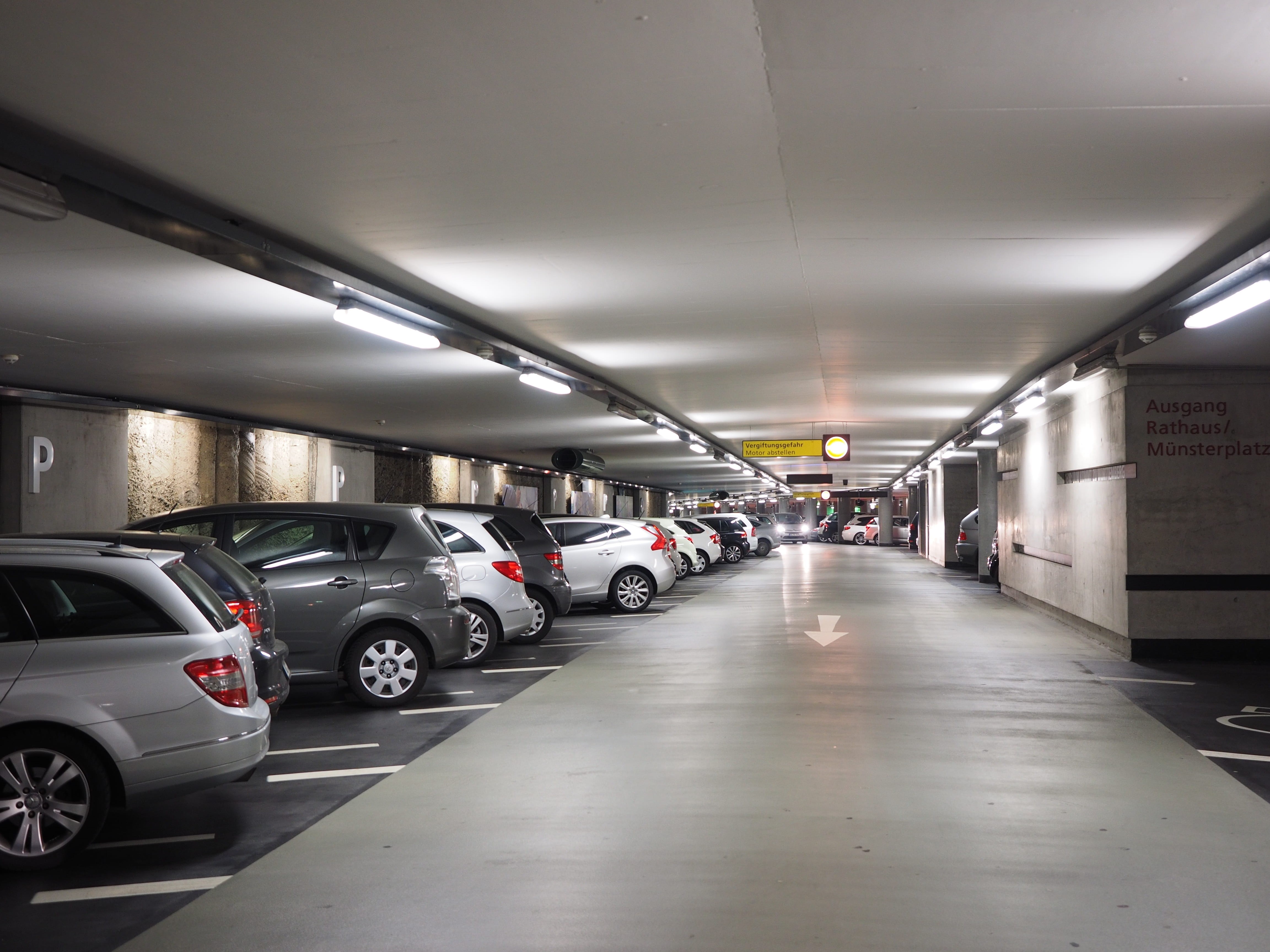 autos, park level, transportation, in a row, illuminated, architecture, cars, park, multi storey car park, alternate space, direction, land vehicle, lighting equipment, HD Wallpaper