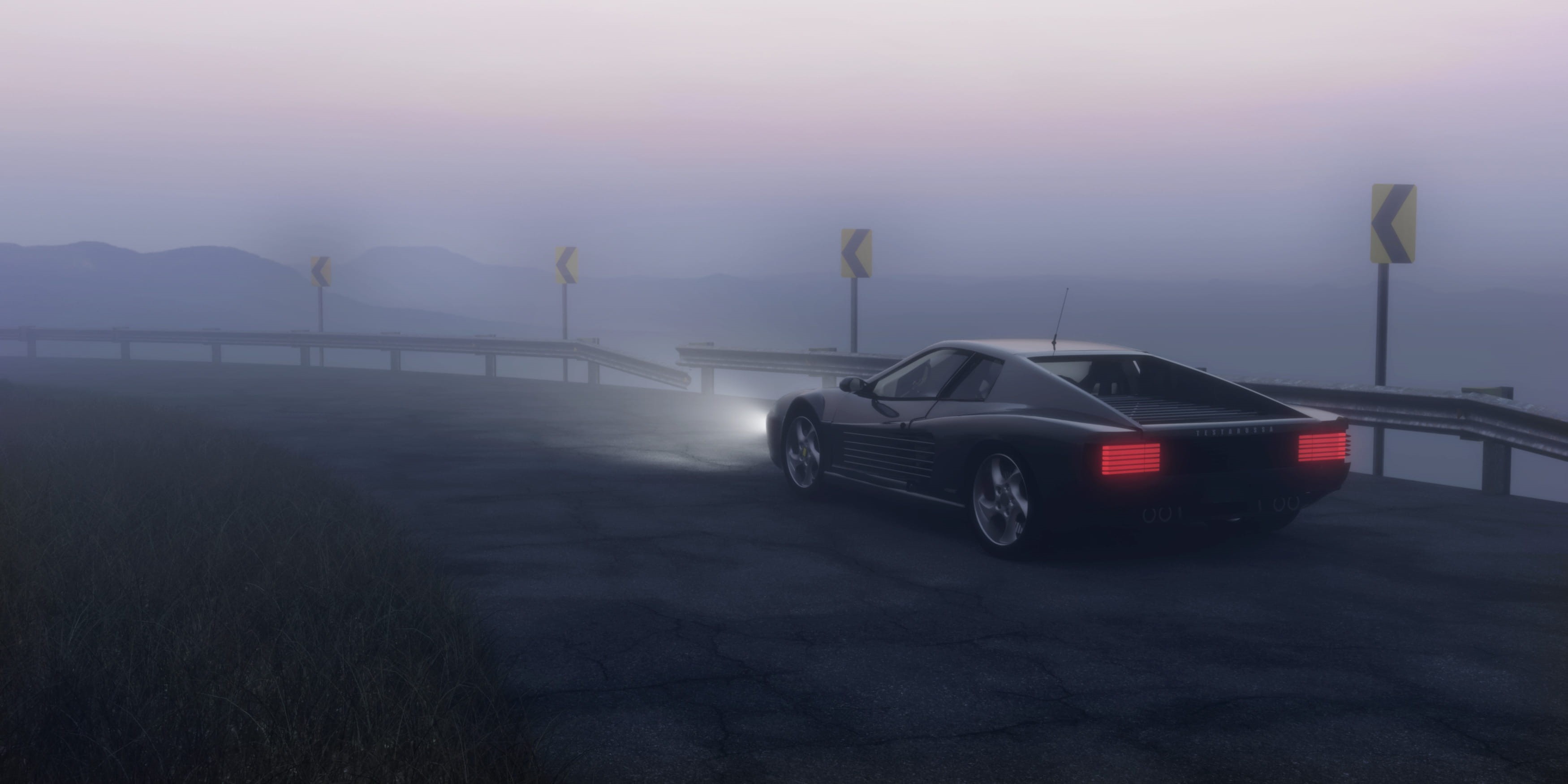 no people, black, water, foggy, fog, dawn, curve, mode of transportation, sunset, transportation system, royalty  images, highway, land vehicle, car, body, HD Wallpaper