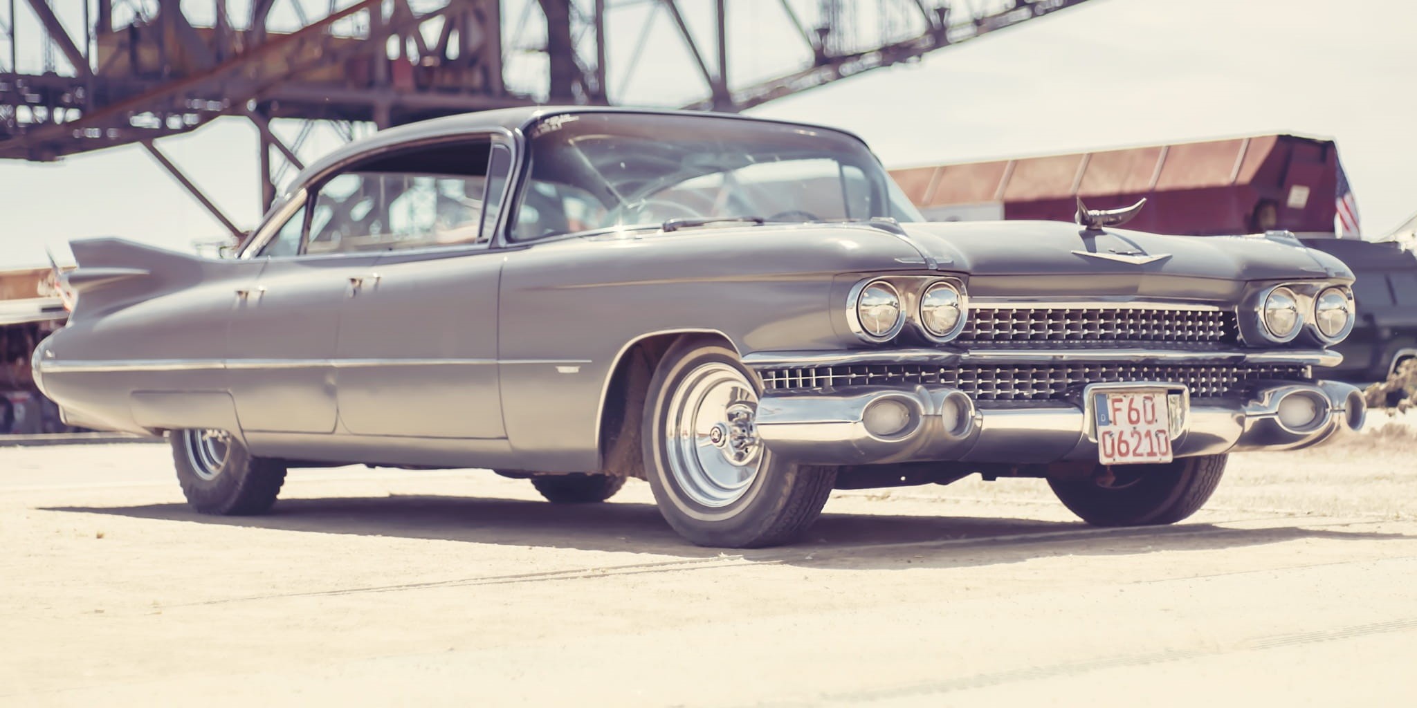 Muscle, stationary, land vehicle, vintage car, pkw, metal, coupe, cadillac, rarity, old-fashioned, street, grille, side view, cooler, auto, Car, collectors car, HD Wallpaper