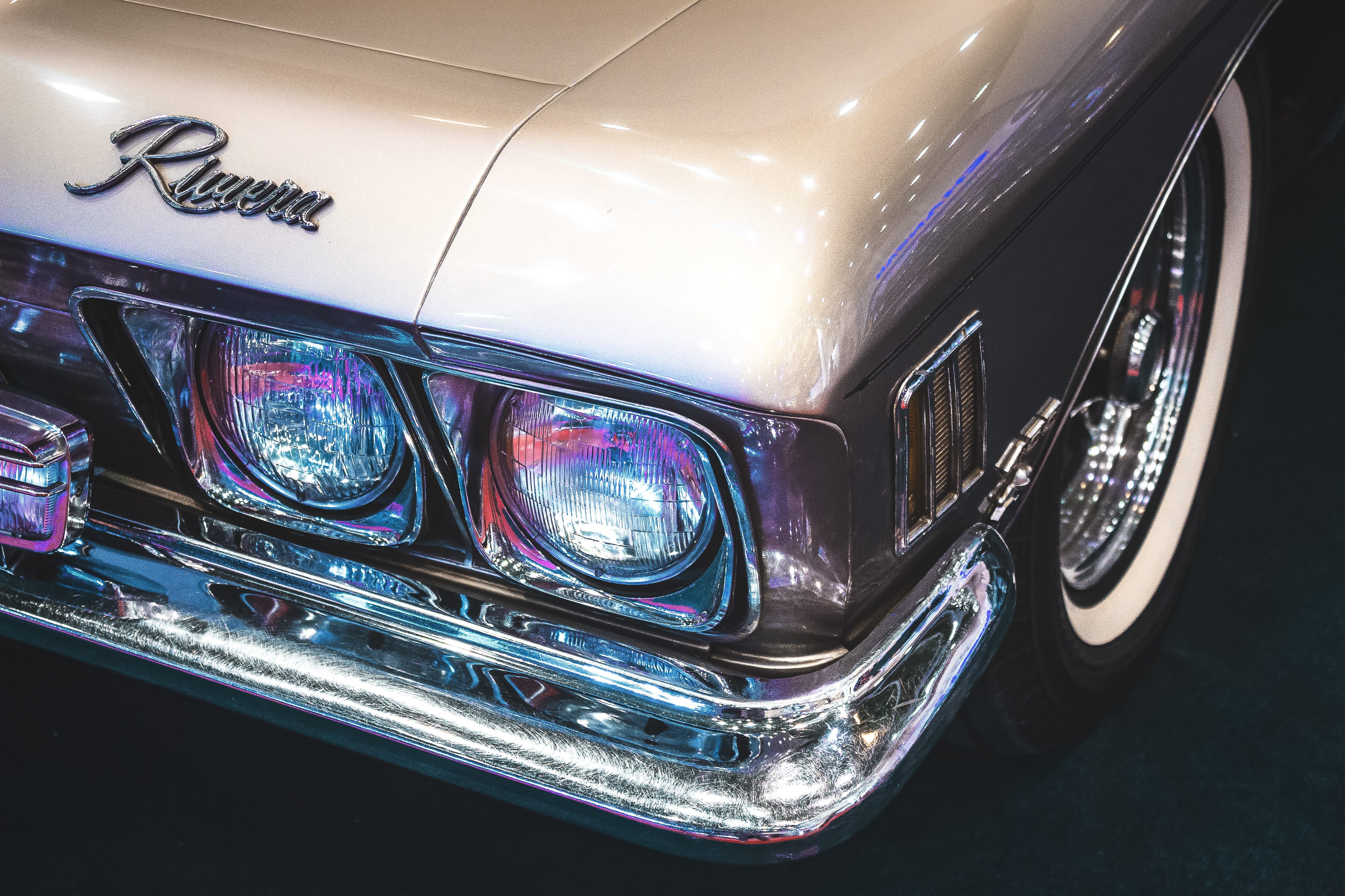 close-up, transportation, motor vehicle, tan, 5K, front View, silver colored, headlight, elegance, reflection, classic, illuminated, mode of transportation, HD Wallpaper