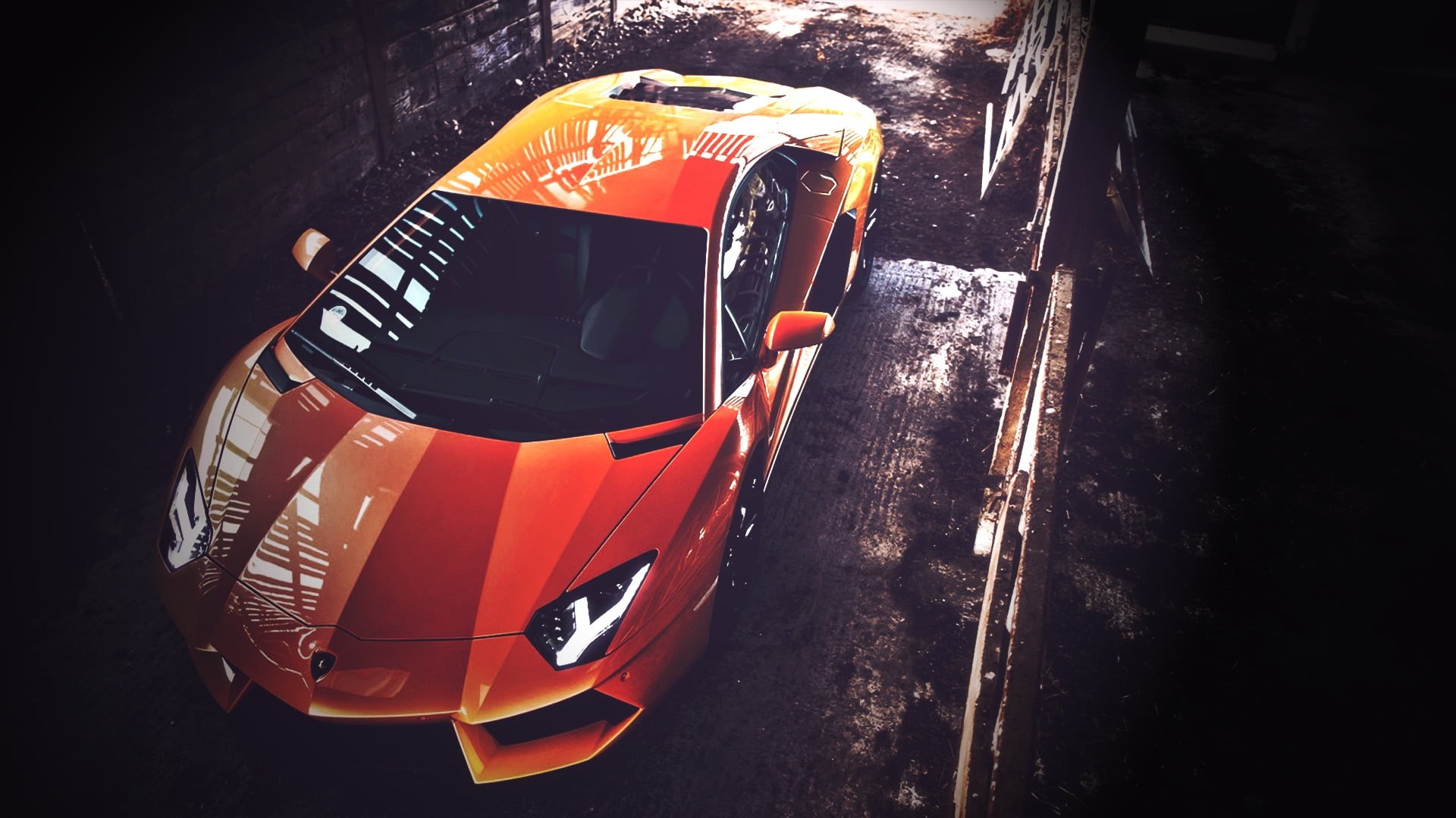 no people, car, headlight, digital art, high angle view, close-up, Lamborghini, street, mode of transportation, outdoors, directly above, city, land vehicle, HD Wallpaper
