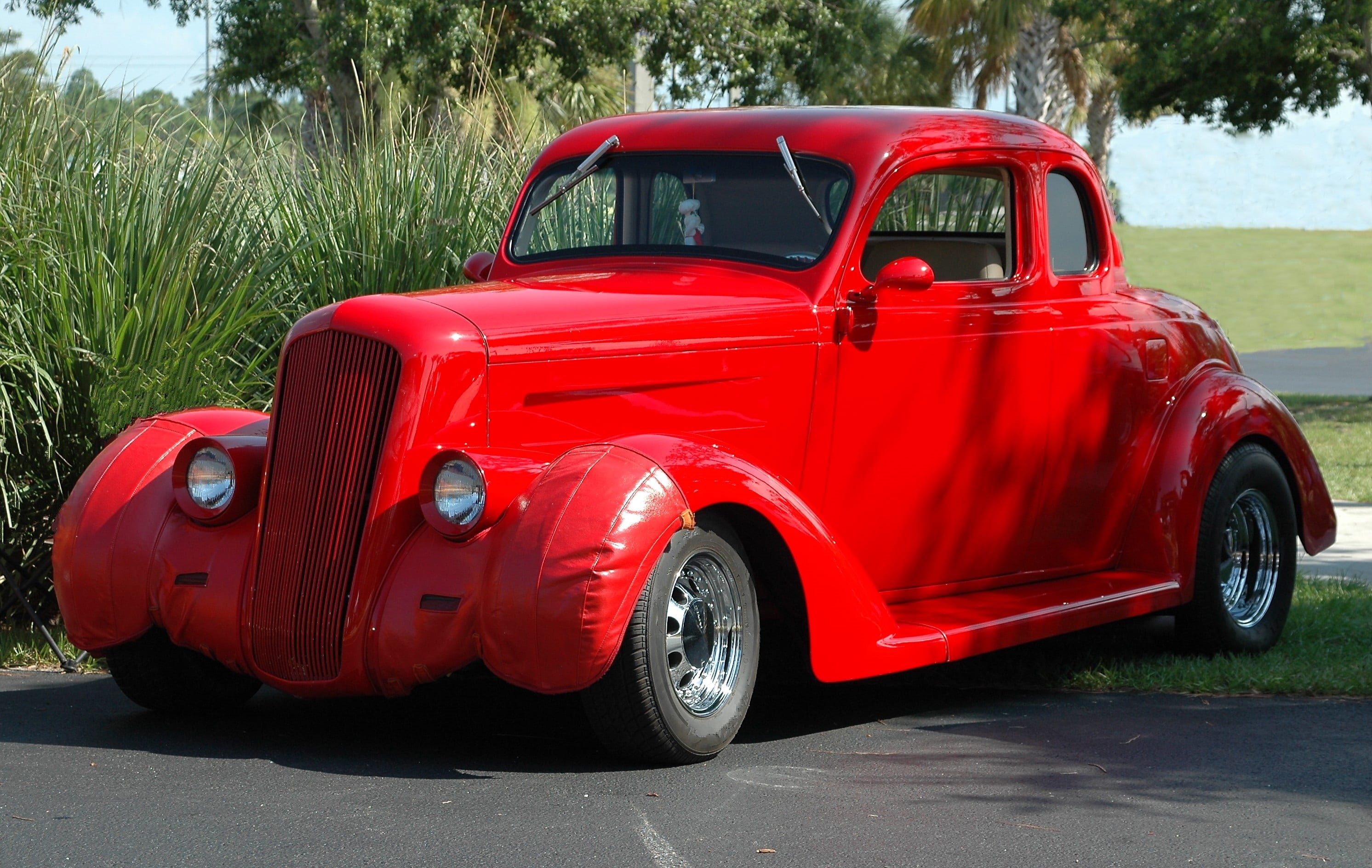 headlight, style, outdoors, coupe, rod, motor vehicle, small, road, antique, drive, stationary, mechanic, vehicle, tire, personal land vehicle, pick-up truck, HD Wallpaper