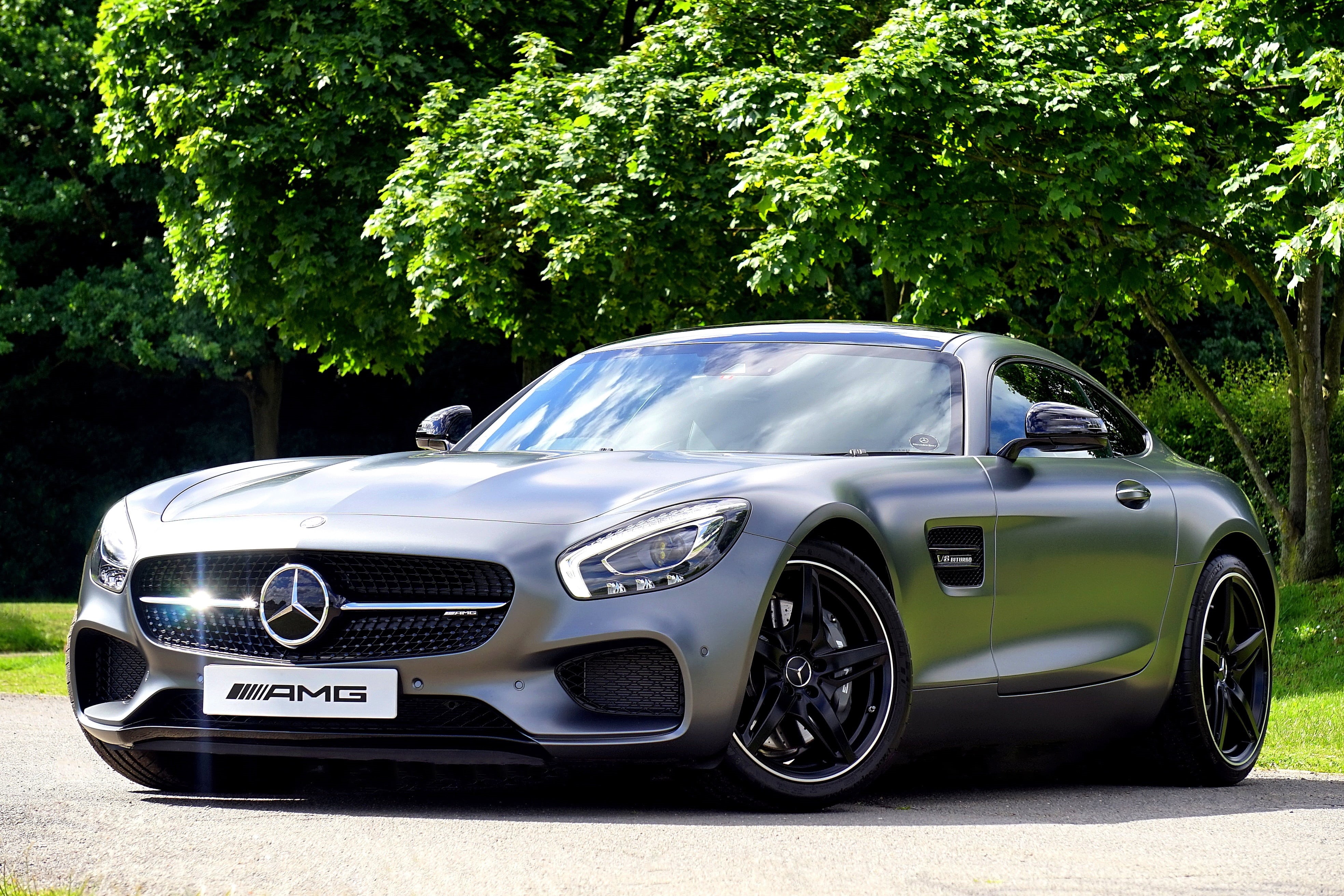 prestige, sunlight, motor vehicle, performance, front view, transport, design, nature, mercedes-benz, mercedes, sports car, style, auto, mode of transportation, HD Wallpaper
