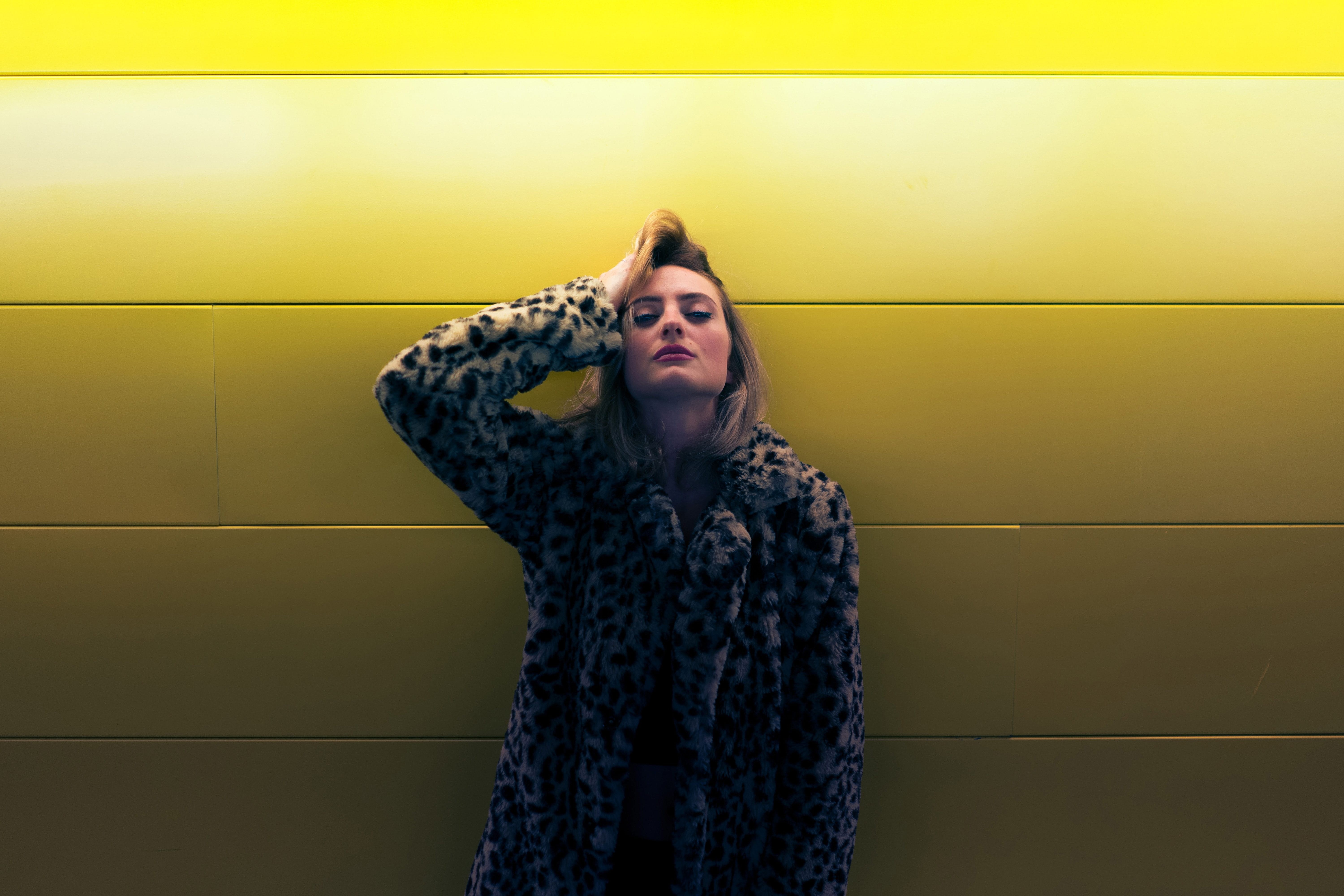 fashion Model, wearing, hairstyle, beautiful, young Adult, standing, beauty, architecture, indoors, yellow, girl, Woman, elegance, lifestyles, clothing, HD Wallpaper