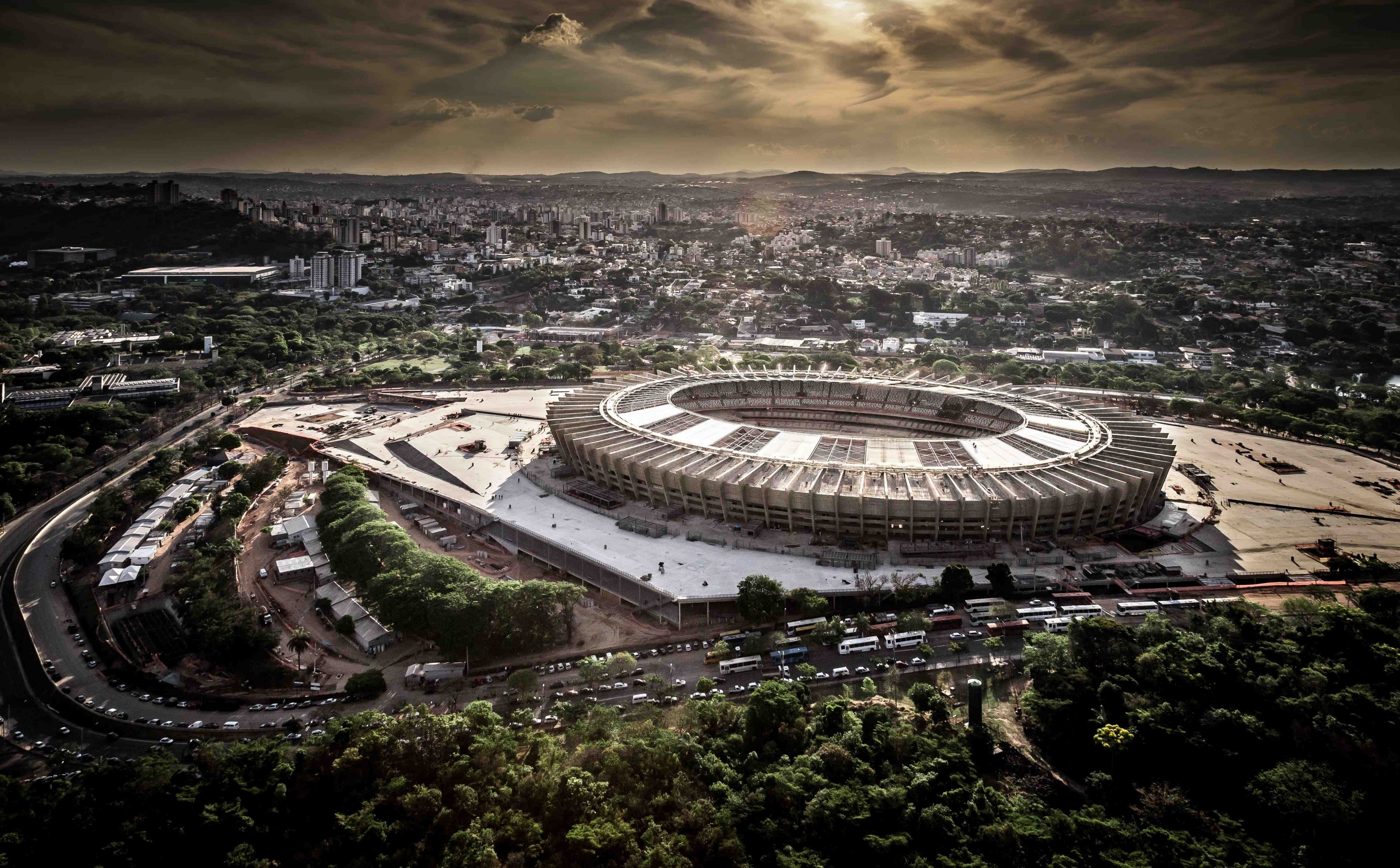 plant, built structure, building, tourism, Stadium, world, Football, no people, world cup, history, outdoors, travel destinations, cityscape, brazil, high angle view, HD Wallpaper