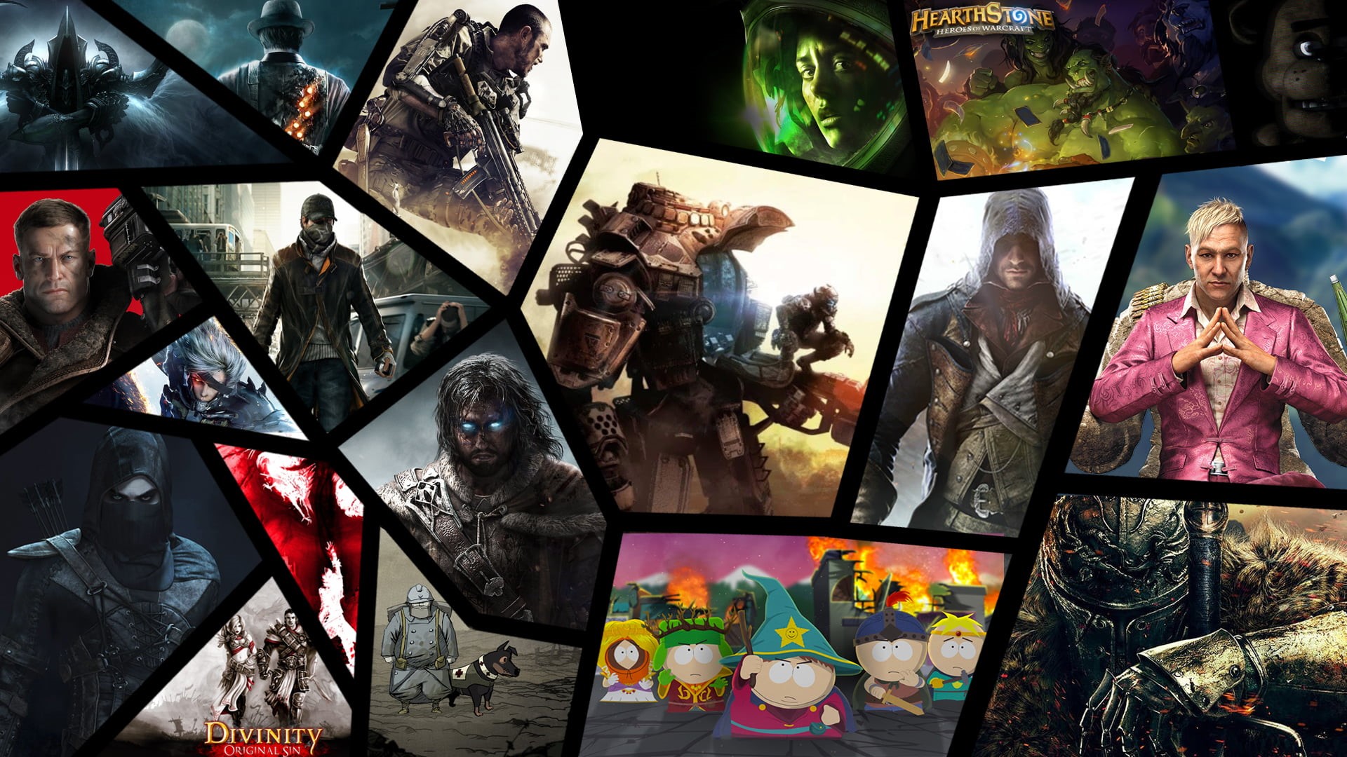 arrangement, representation, assorted, Wolfenstein, still life, AC4, human representation, 2014, collage, female likeness, large group of objects, HD Wallpaper