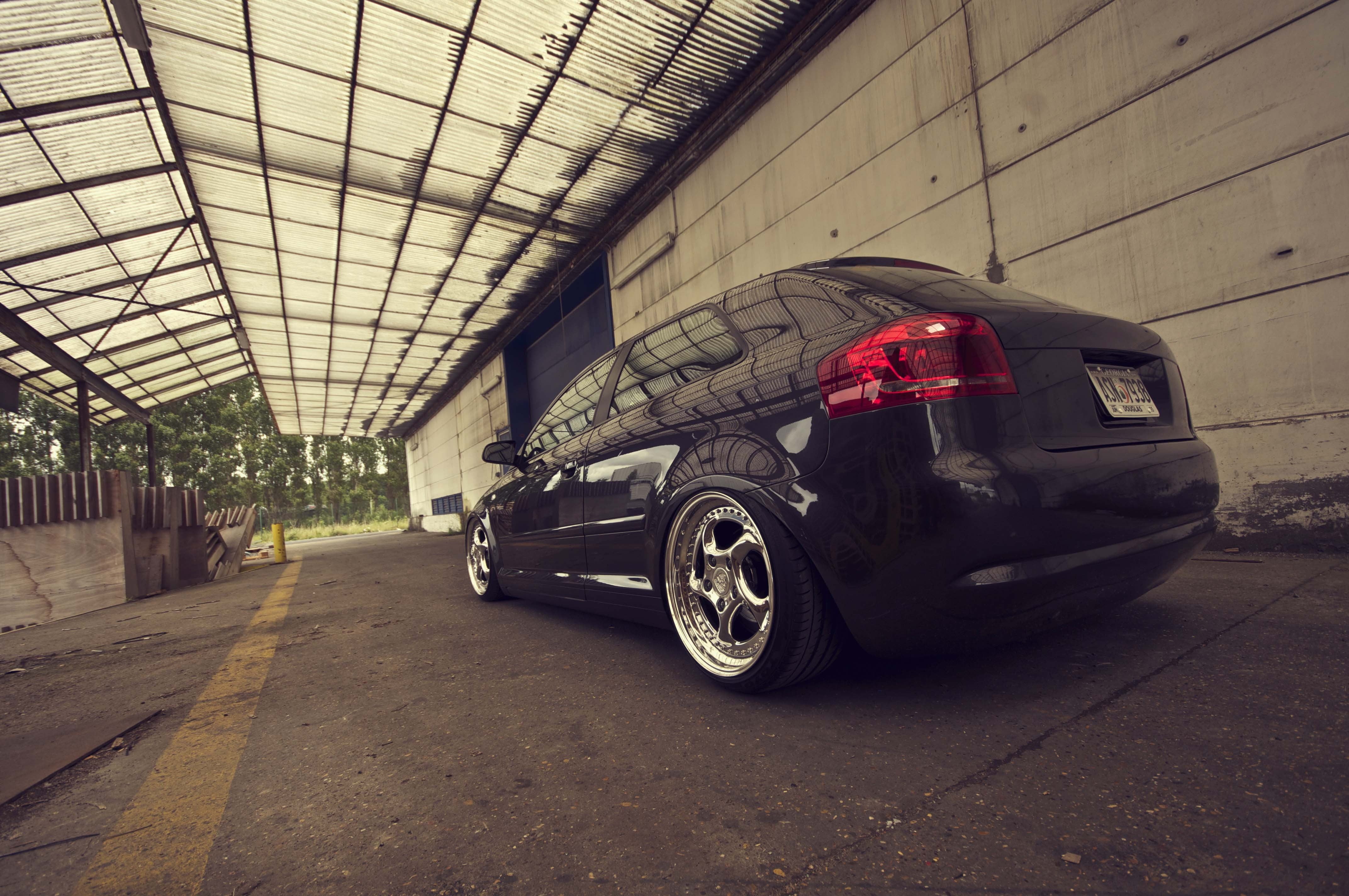 Desktop, day, no people, cars walls, shopping, wheel, tire, architecture, auto, 4K, stationary, transportation, black, audi, damaged, cars, photo, land vehicle, HD Wallpaper