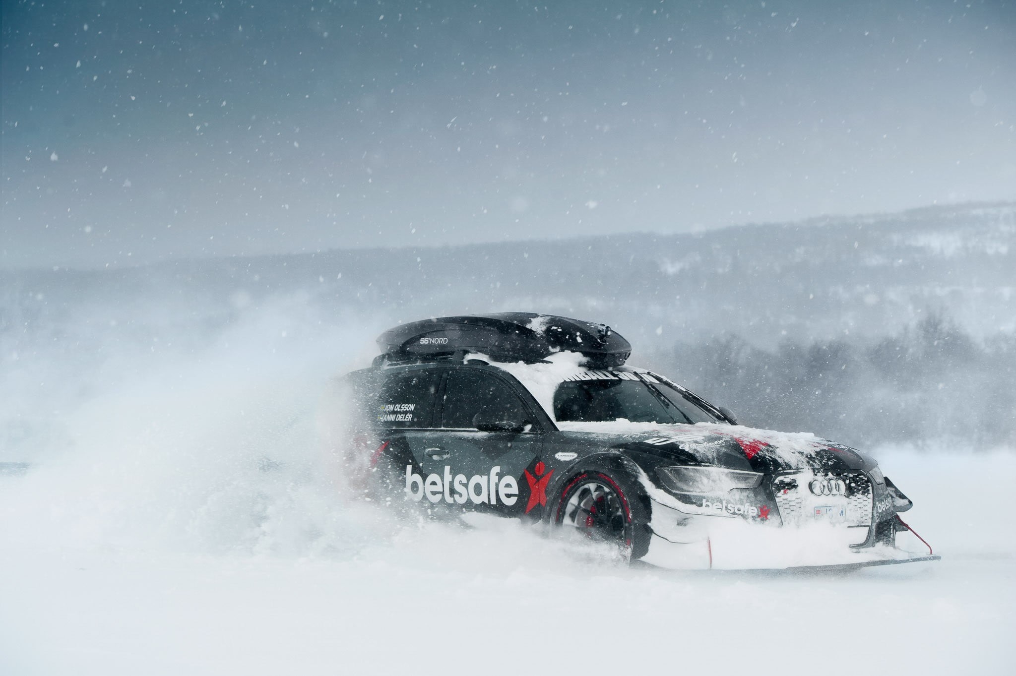 Gumball 3000, 1080P, transportation, mountain, Audi RS6 Avant, Audi RS6, land vehicle, blizzard, car, snowing, extreme weather, beauty in nature, outdoors, HD Wallpaper