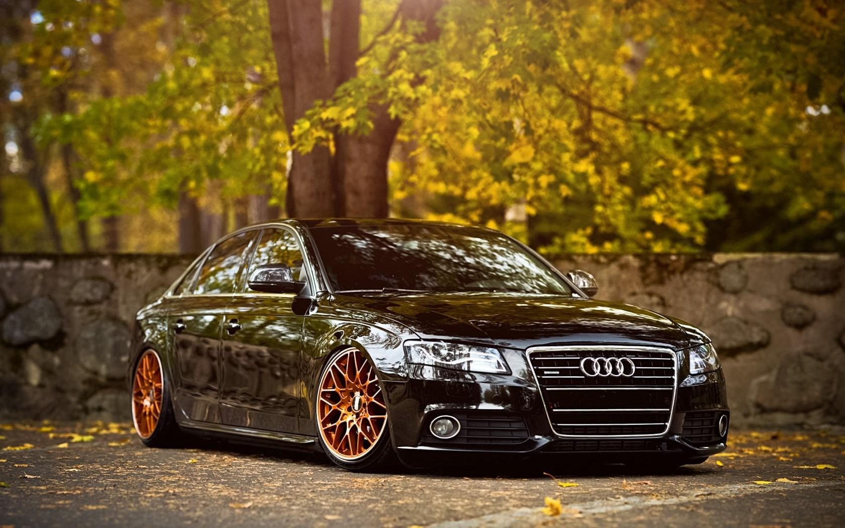 black, b, audi, car, 720P, sedan, tuning, HD Wallpaper