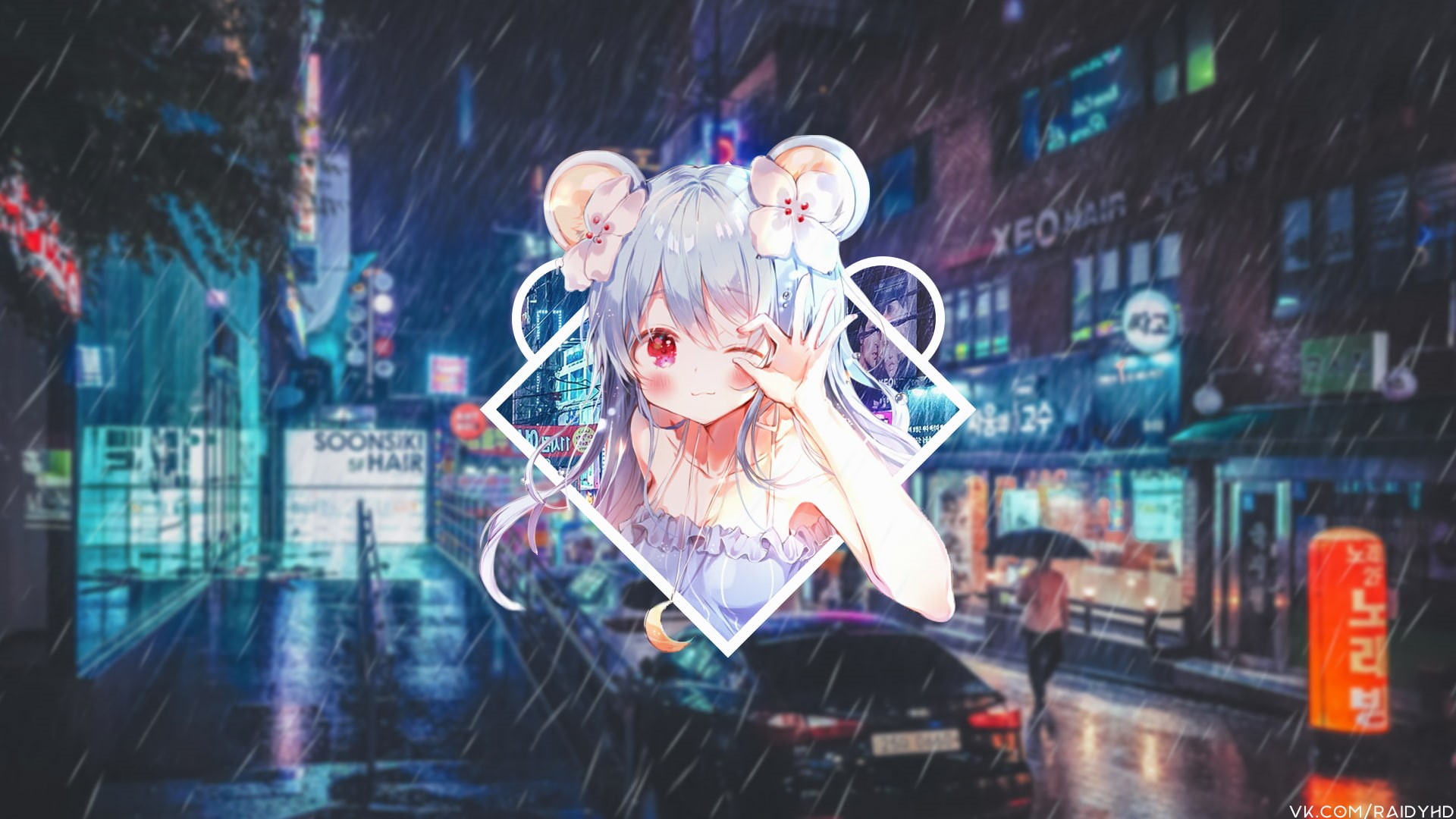 creativity, front view, art and craft, female likeness, day, one person, reflection, lights, South Korea, neon, anime girls, representation, young adult, HD Wallpaper