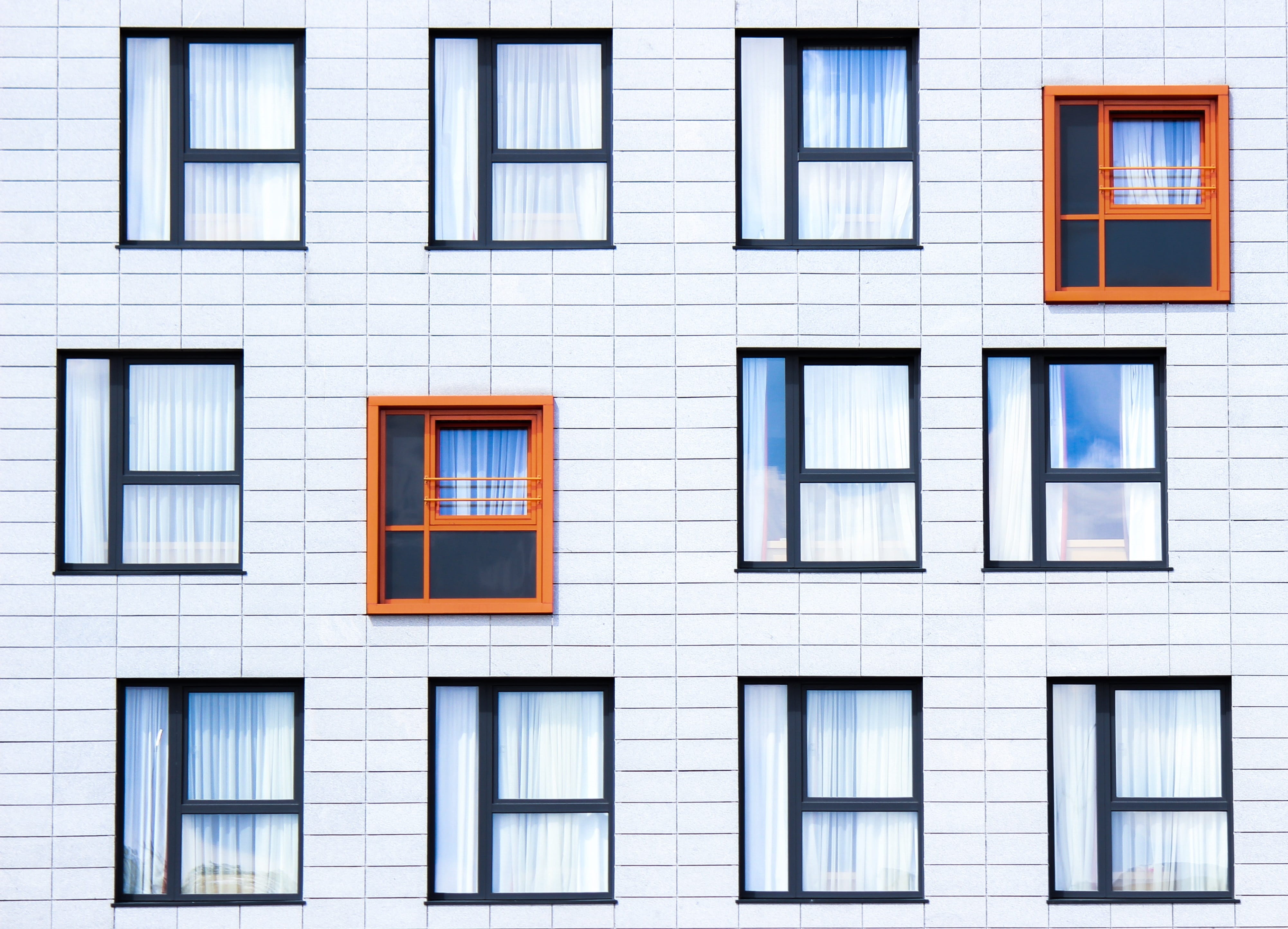 glass, no people, front, blue, backgrounds, house, outdoors, structure, architecture, windowpane, white color, glass - material, contemporary, construction, HD Wallpaper