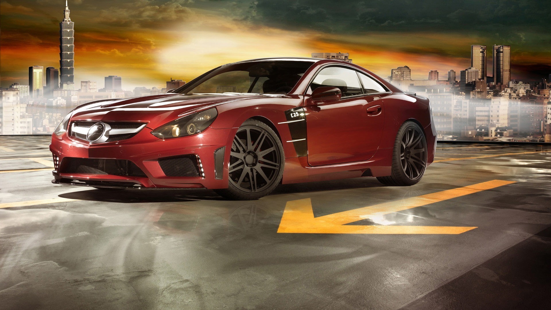 1080P, cars, carlsson, c25, sports, super, taipei, 101, taiwan, HD Wallpaper