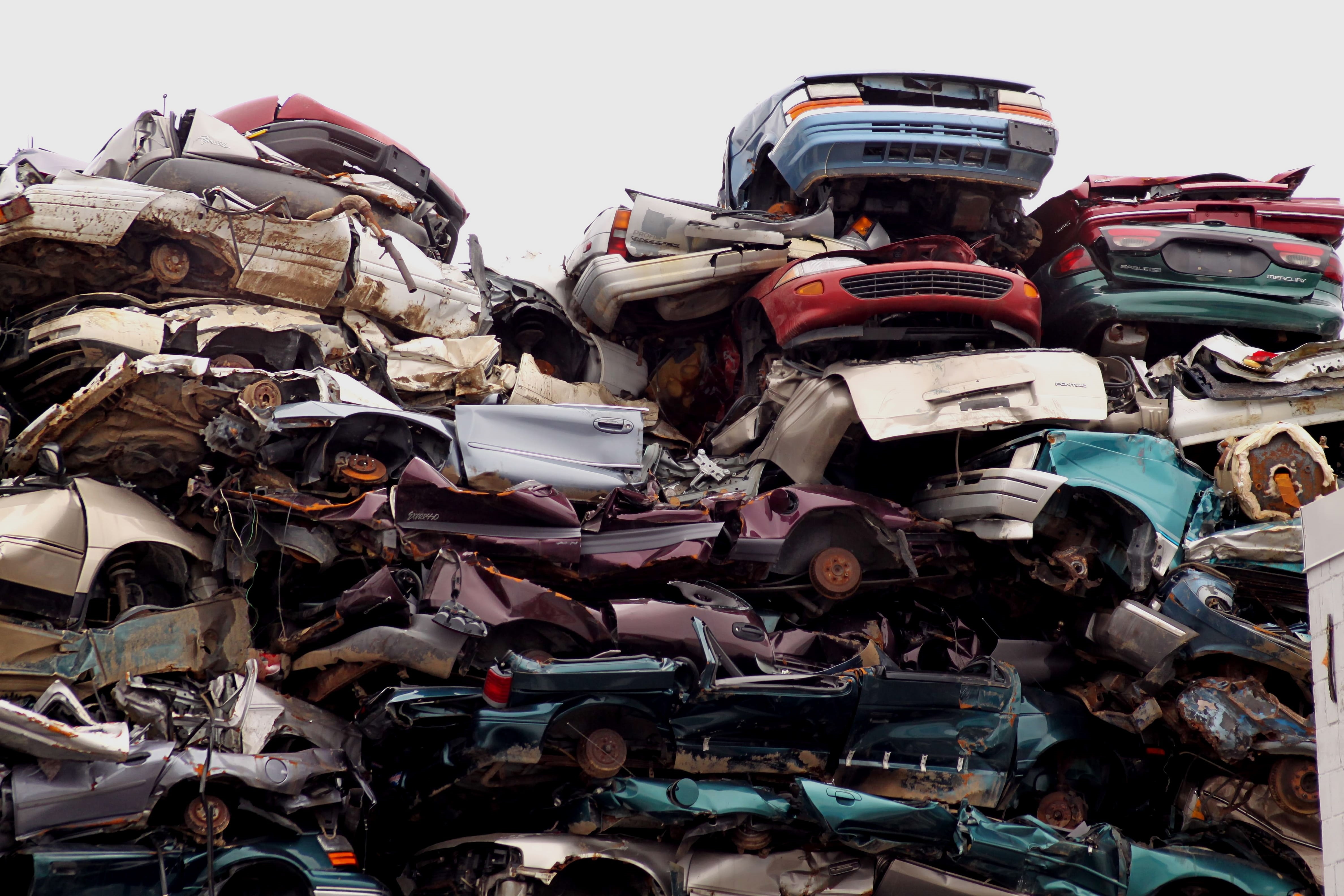 metal, cars, 4K, women, car, large group of people, pile, transportation, iron, lifestyles, junk yard, mode of transportation, abundance, stack, crash, HD Wallpaper