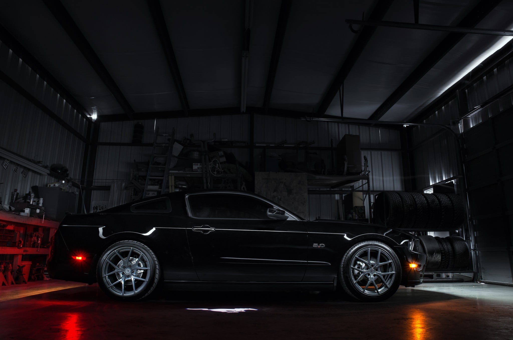 automobile industry, shopping, Ford, transportation, parking garage, black paint, business, sports car, coupe, technology, garage, 1080P, mode of transportation, HD Wallpaper