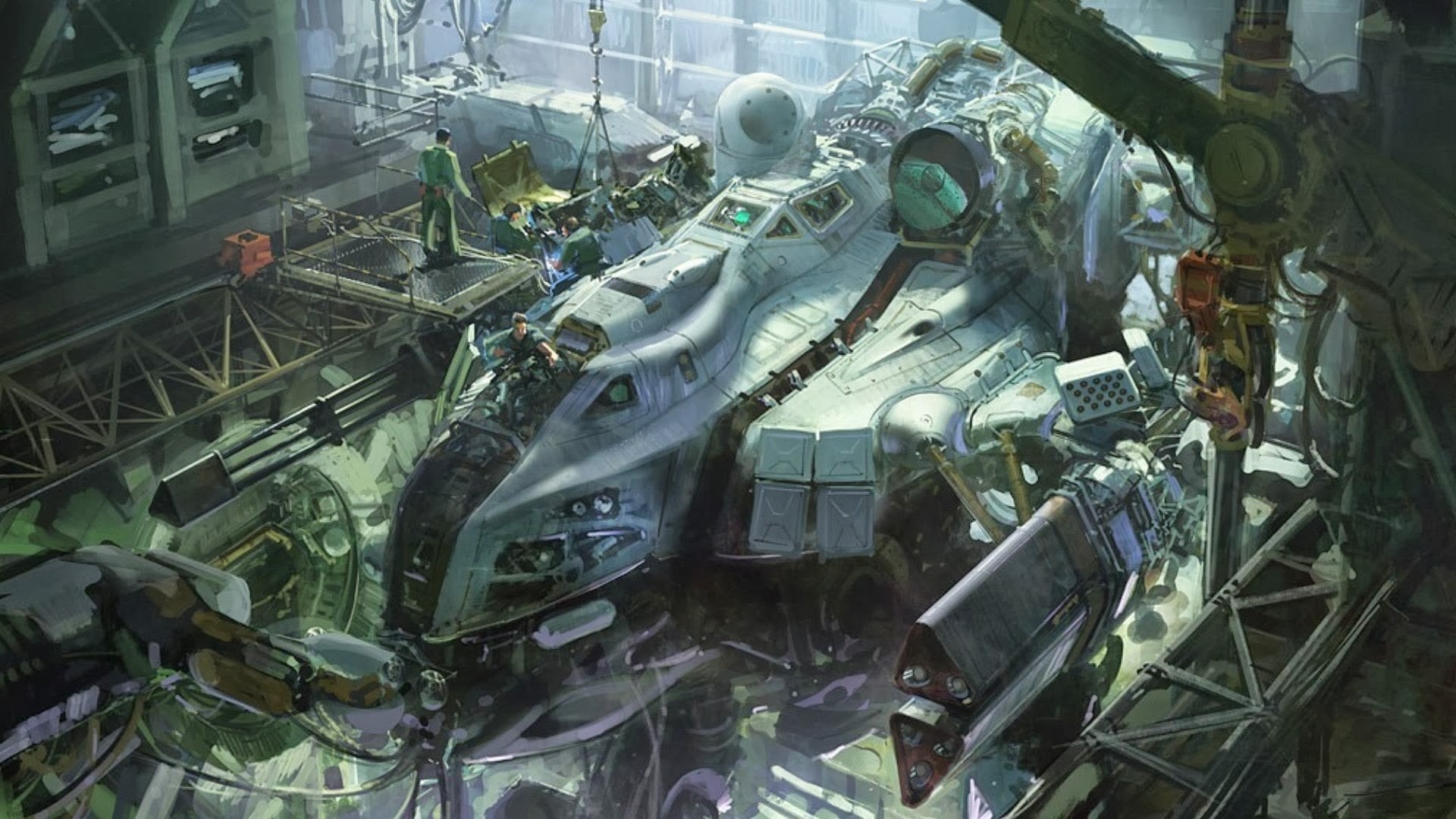 production line, abandoned, factory, junkyard, artwork, machine part, mode of transportation, machinery, spaceship, no people, manufacturing equipment, HD Wallpaper